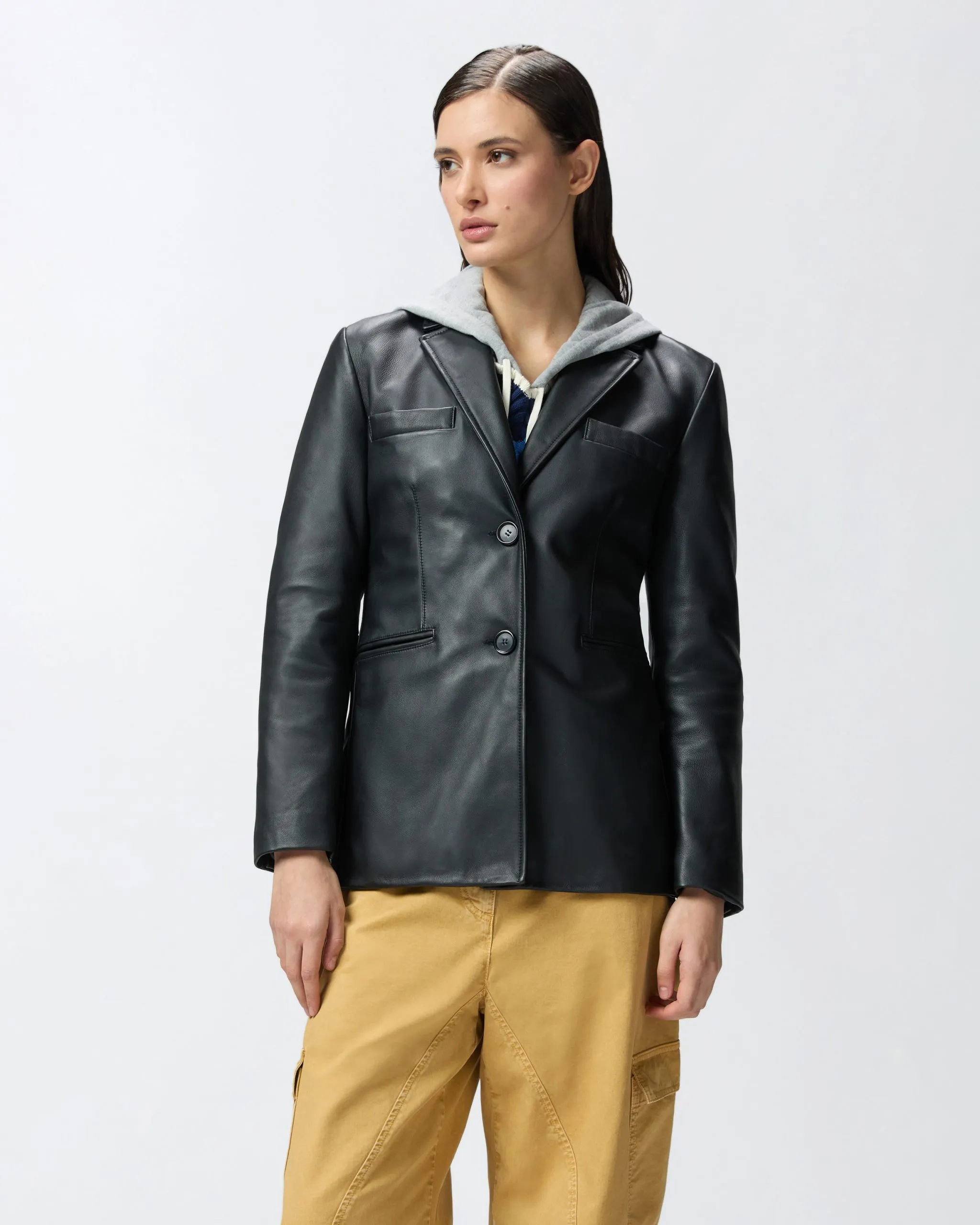 Blazer à simple boutonnage Noir