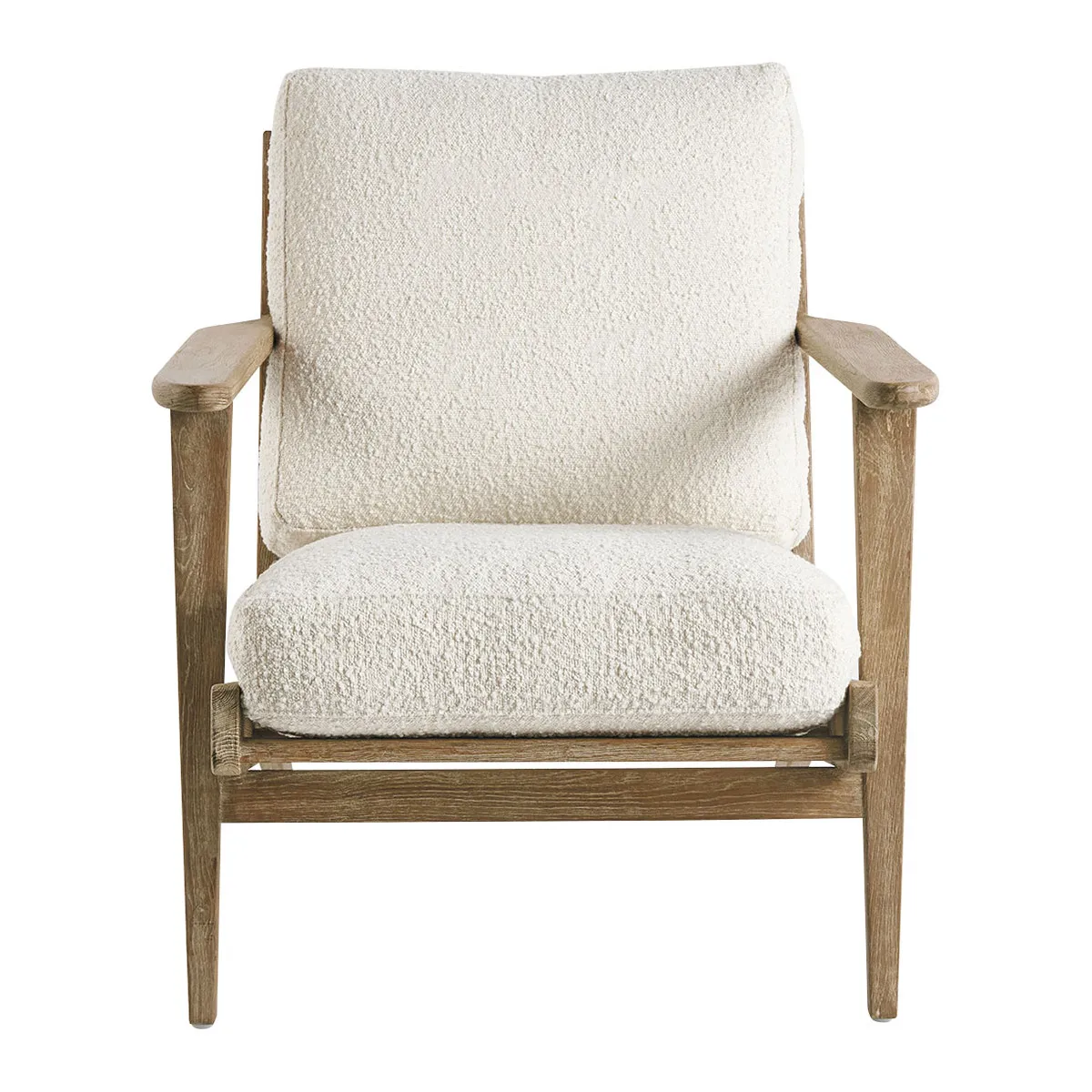 Fauteuil jules en bouclette - crème Blanc JULES