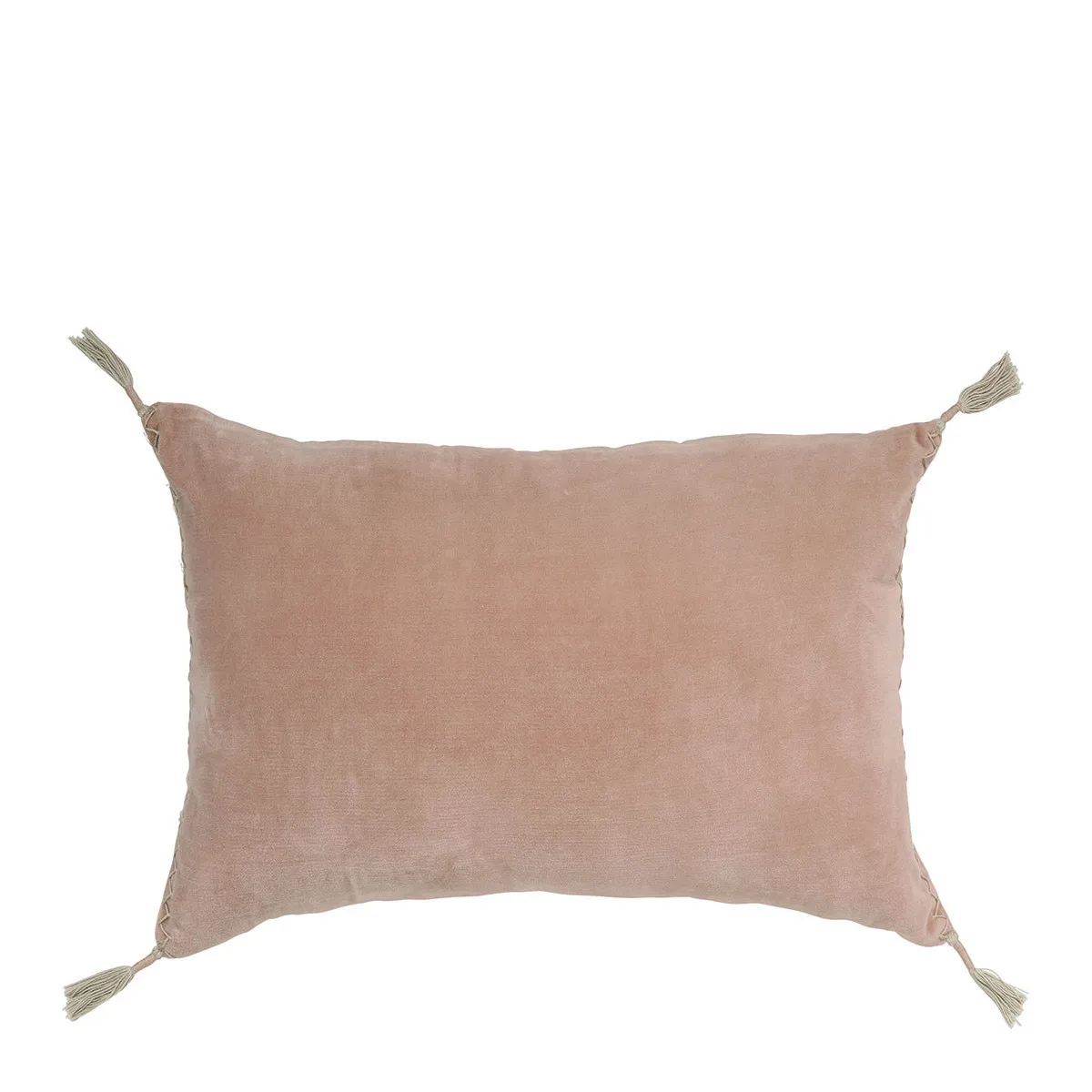 Housse de coussin en velours de coton et lin Rose MATTEO