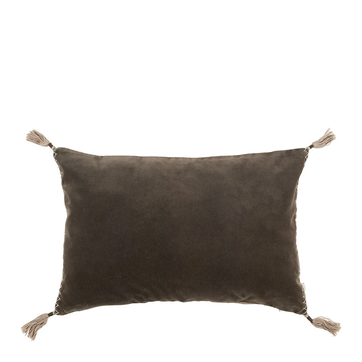 Housse de coussin mattéo en velours de coton et lin Gris MATTEO