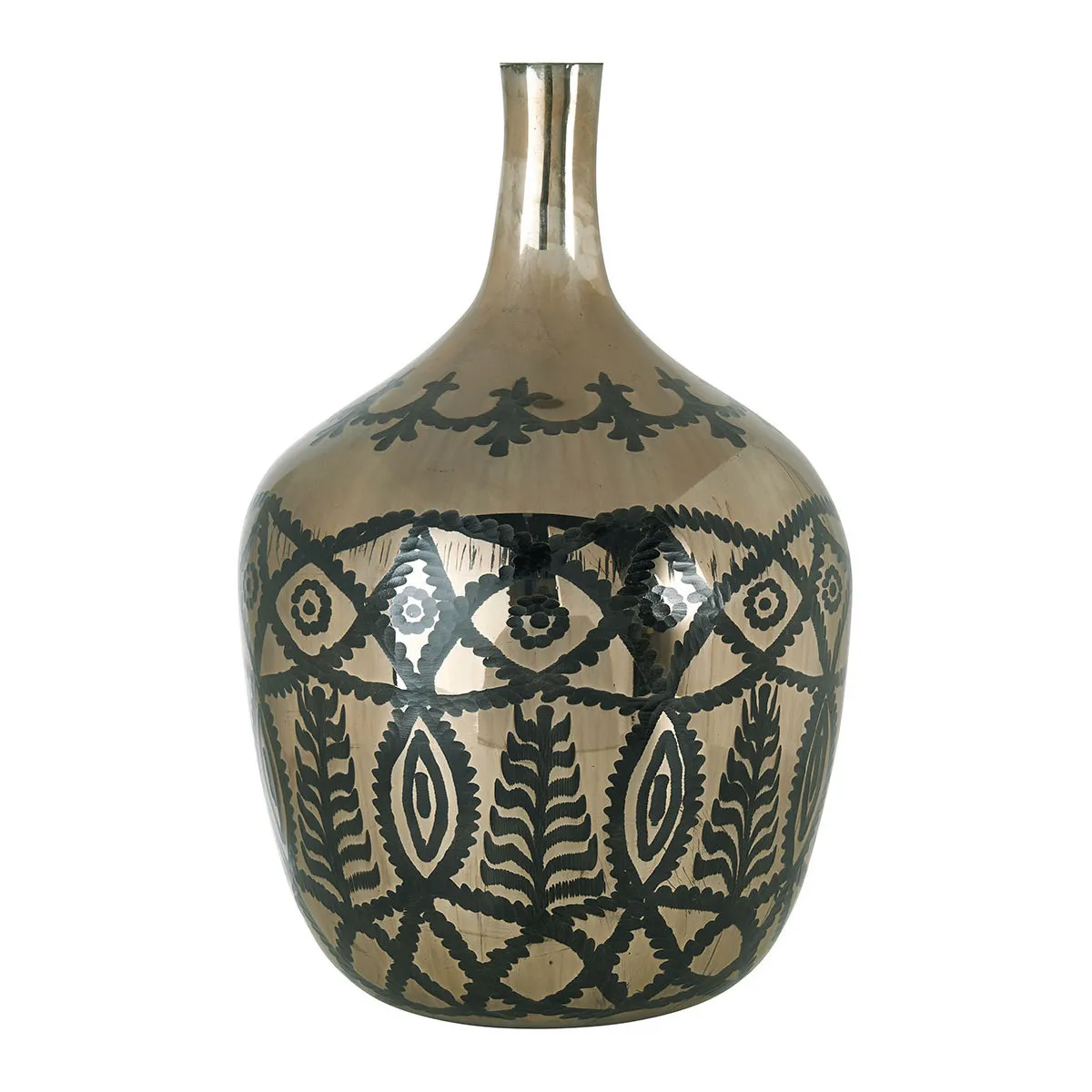 Vase bonbonne héra en verre givré Doré