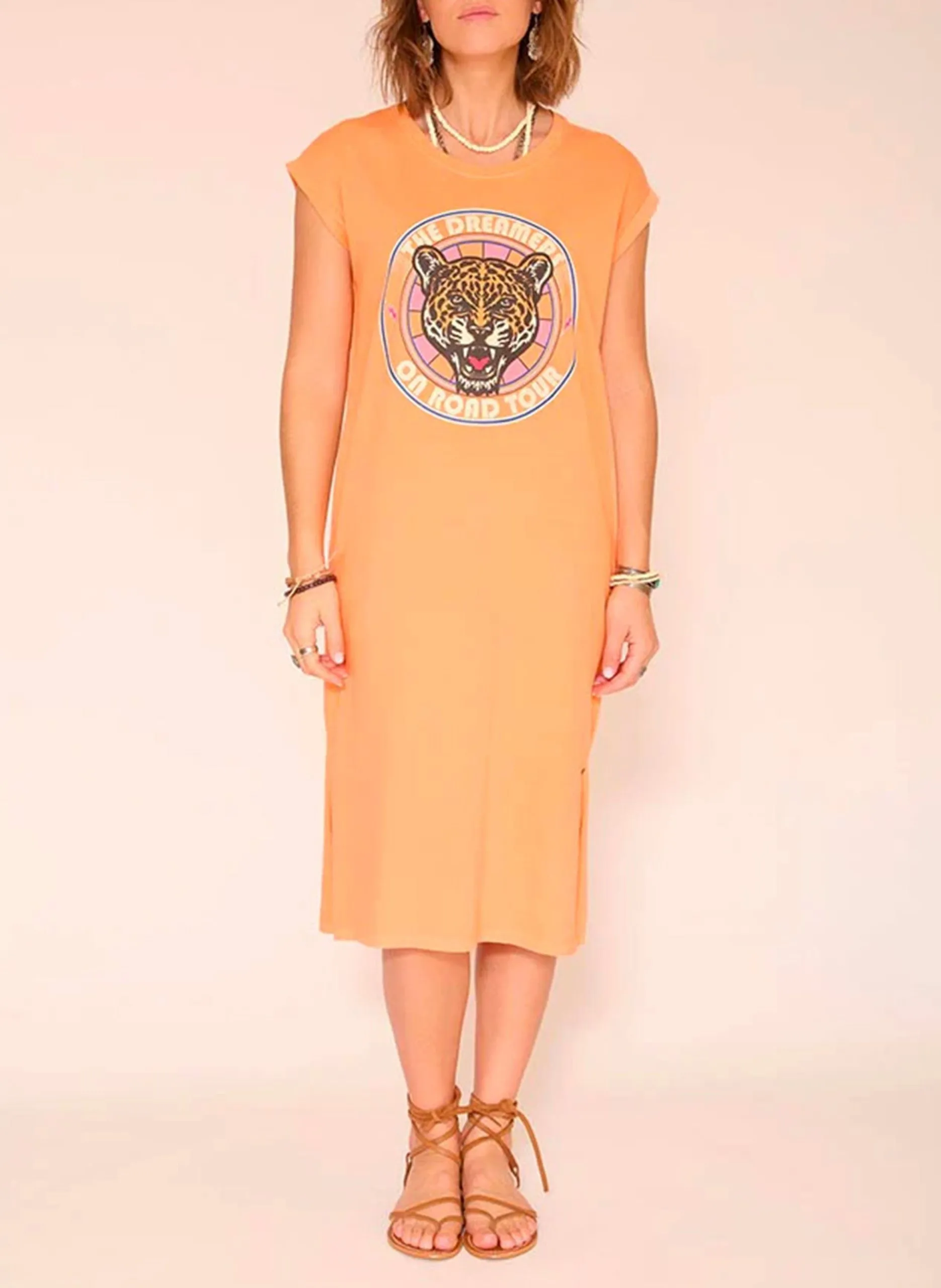 Robe longue ample en coton Orange RENOSO