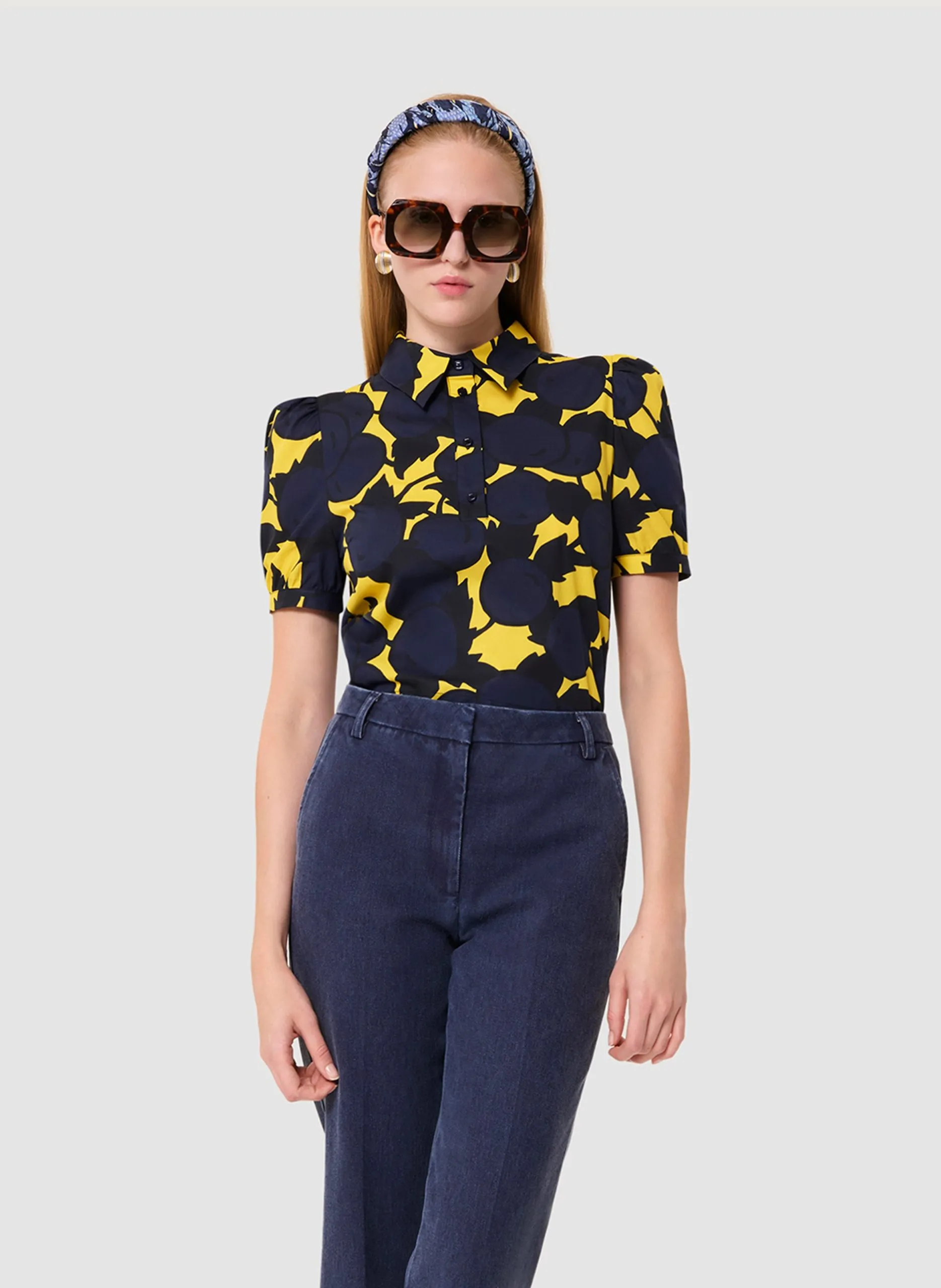 Chemise col classique en coton Jaune TITOUAN