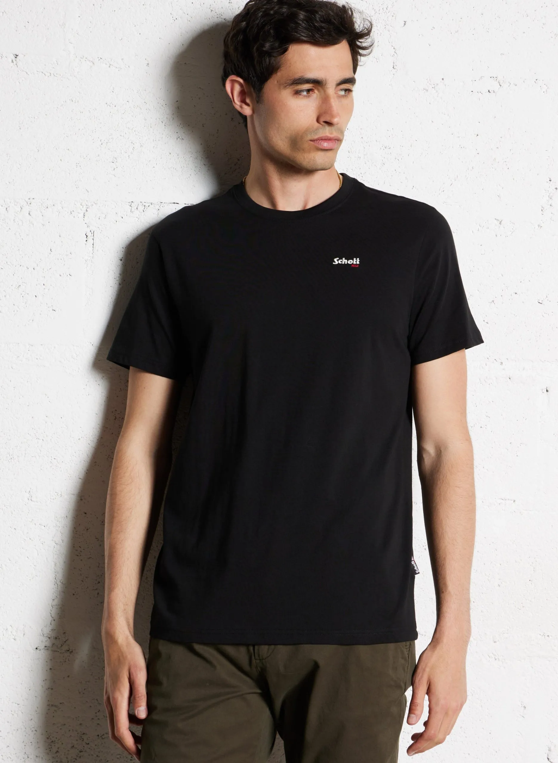 Tee-shirt manches courtes en coton Noir