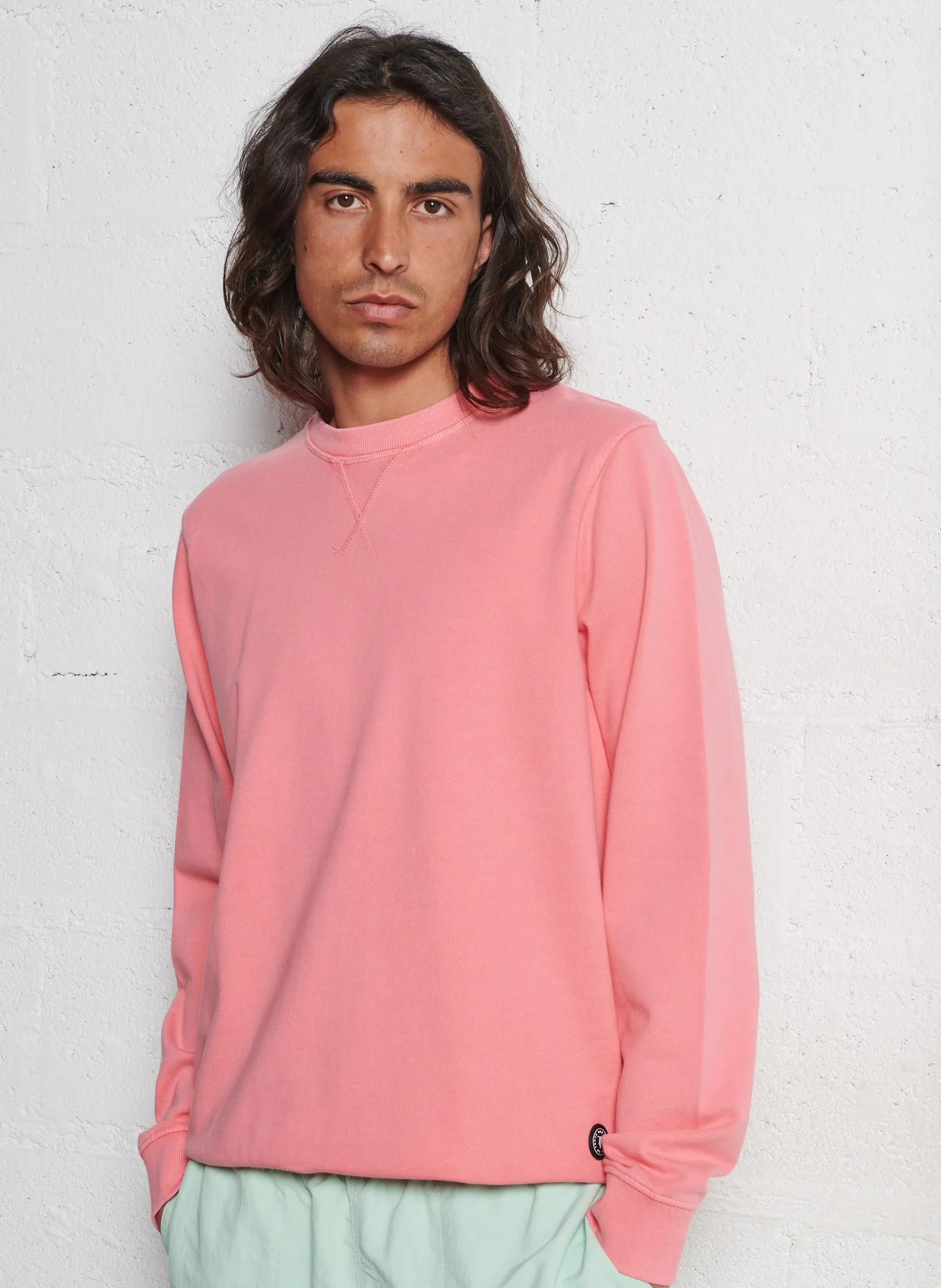 Sweat col rond en coton Rose VAREL