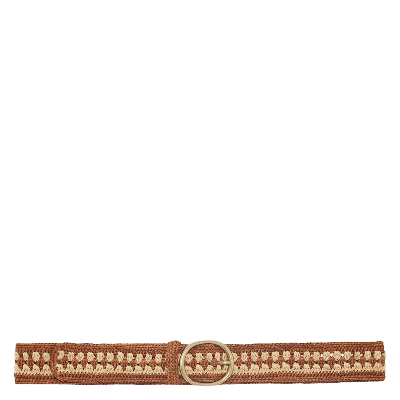 Ceinture à boucle en raphia Marron PALOMA