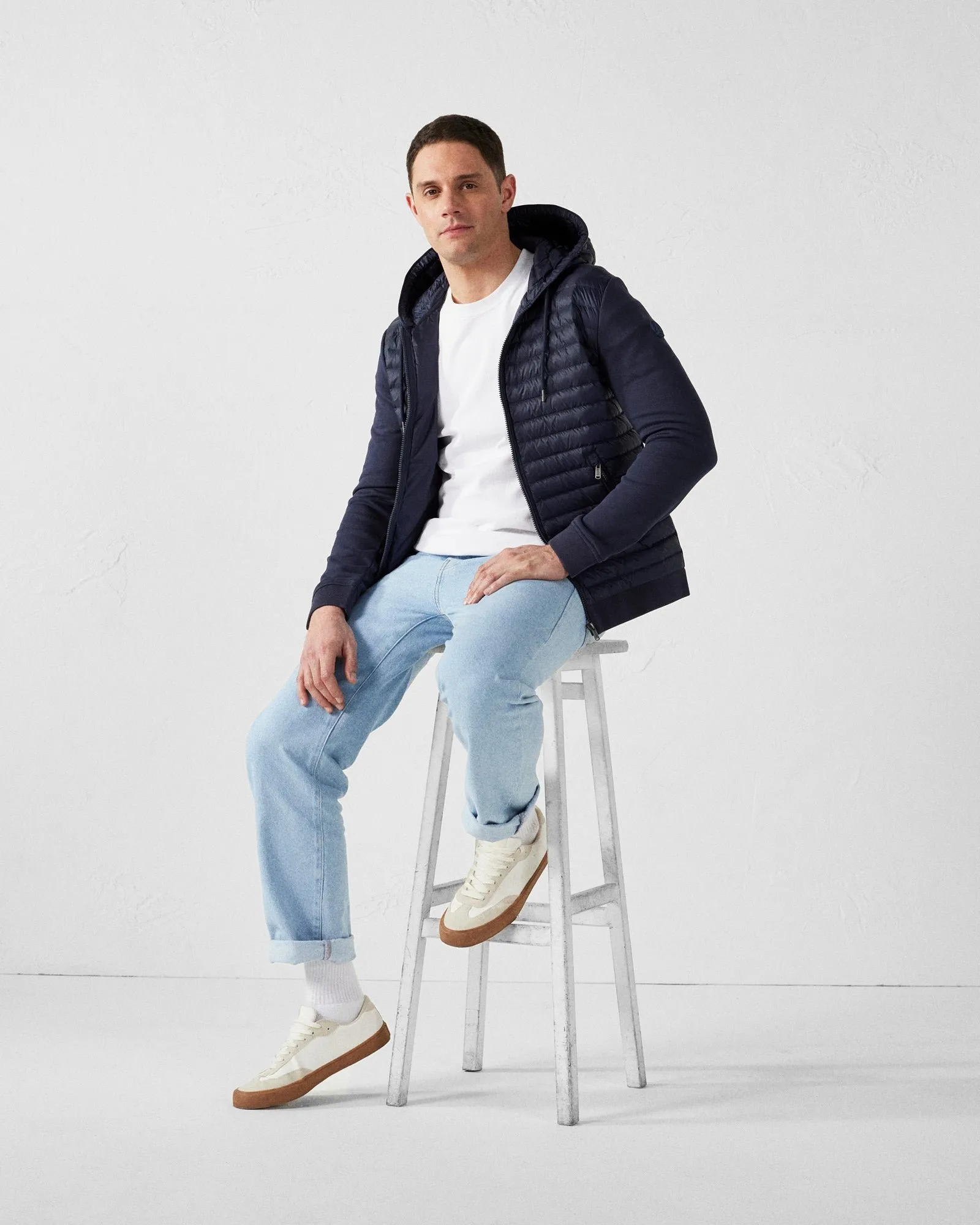 Veste bi-matière à capuche gummy 2.0 Bleu