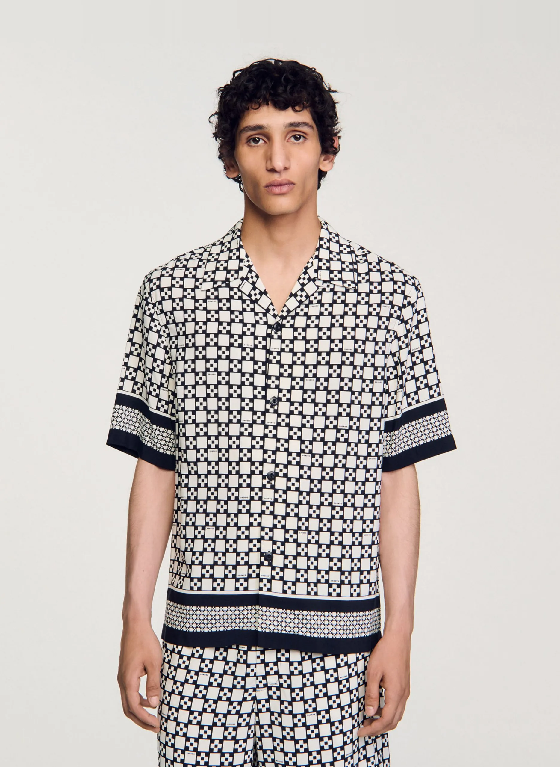 Chemise droite col classique à imrpimé Multicolore