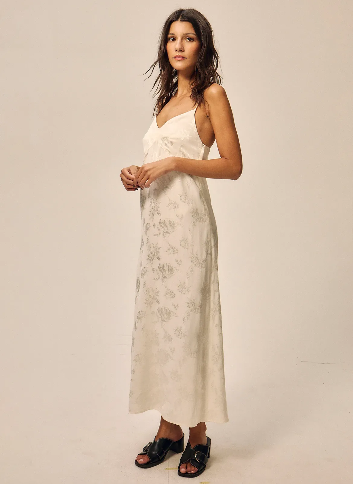 Robe nuisette en jacquard Blanc LEONIE