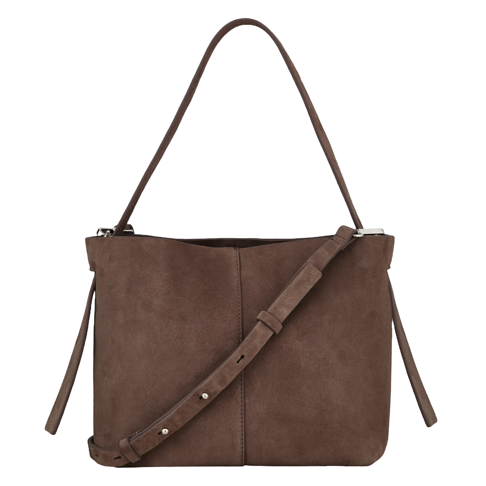 Sac bandoulière en suédine Marron FRAYA