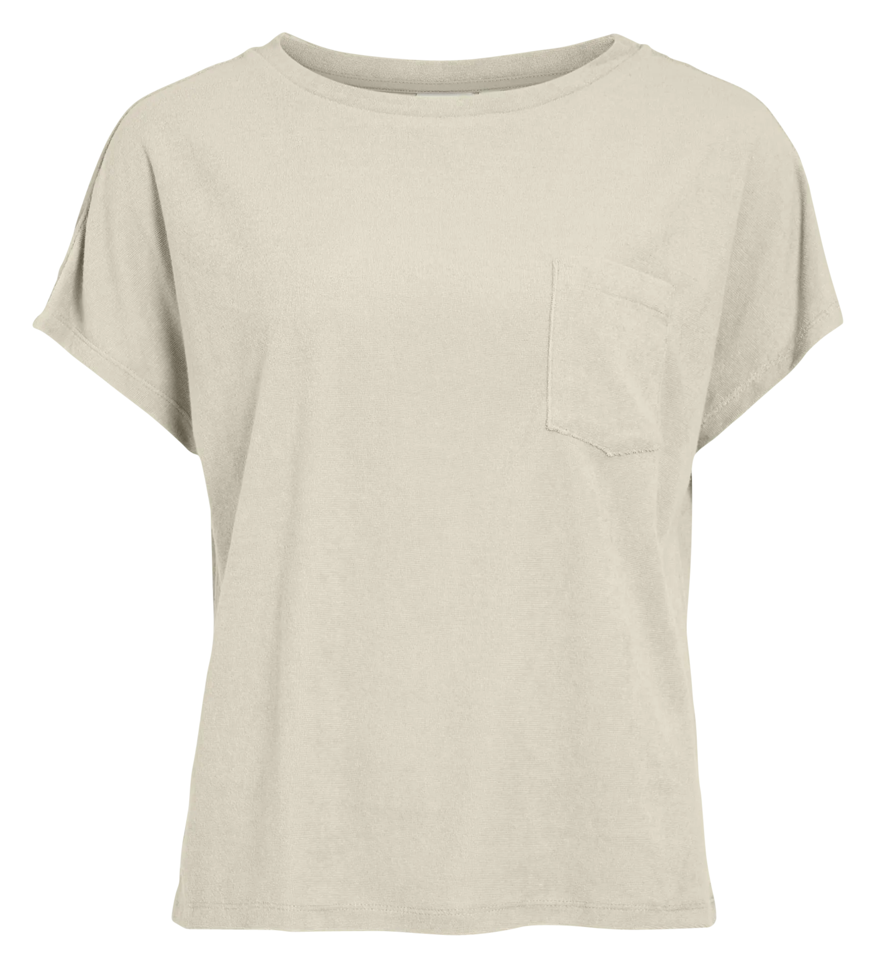 Tee-shirt droit en coton mélangé Beige