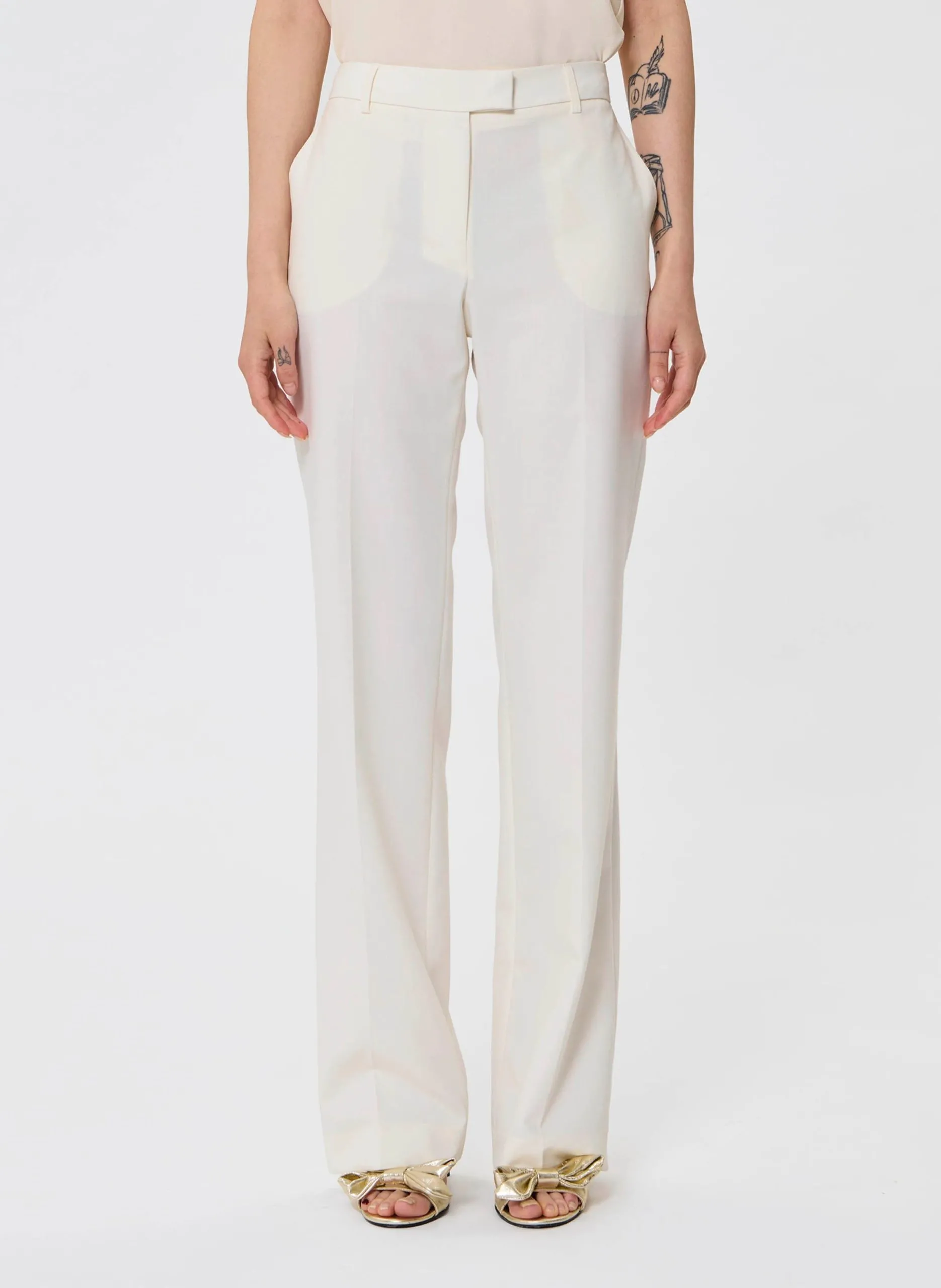 Pantalon tailleur droit Beige POUPEE