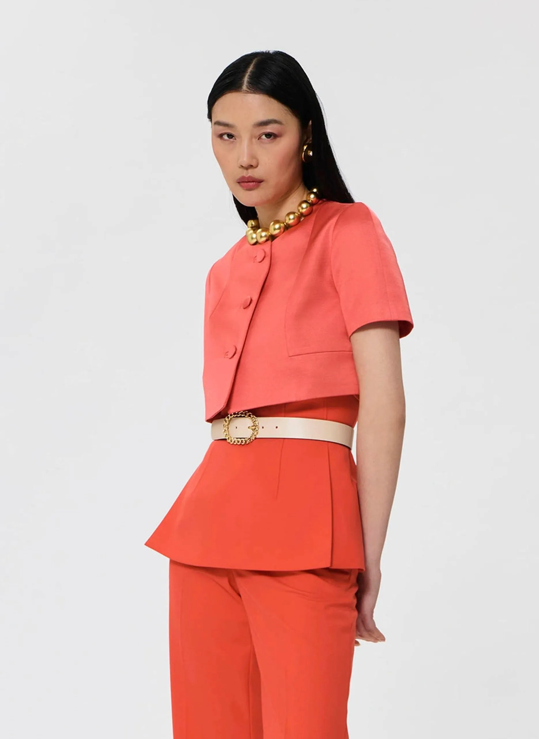 Veste col rond Rouge VERDI