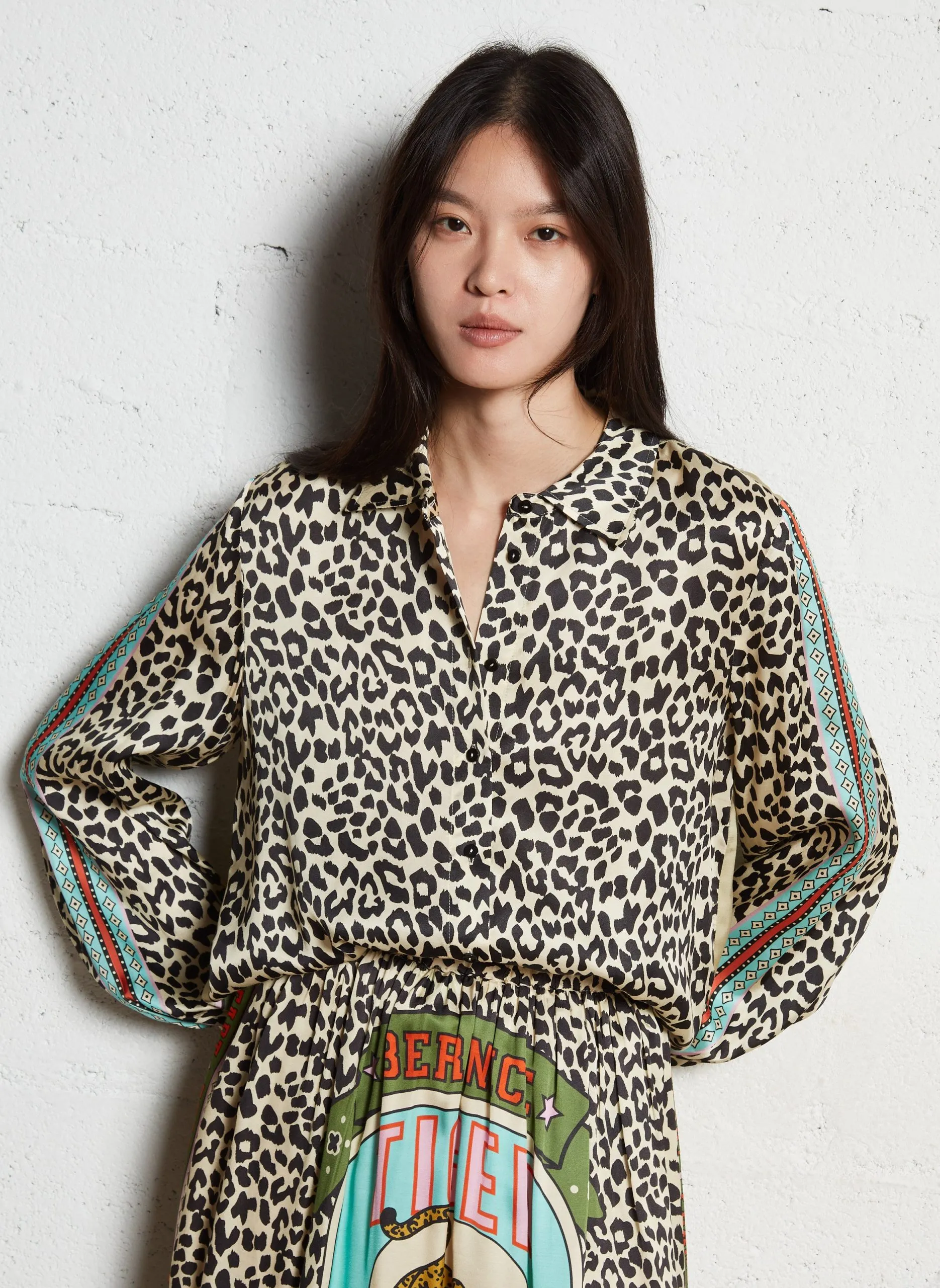 Chemise fluide satinée à motifs Multicolore CALI