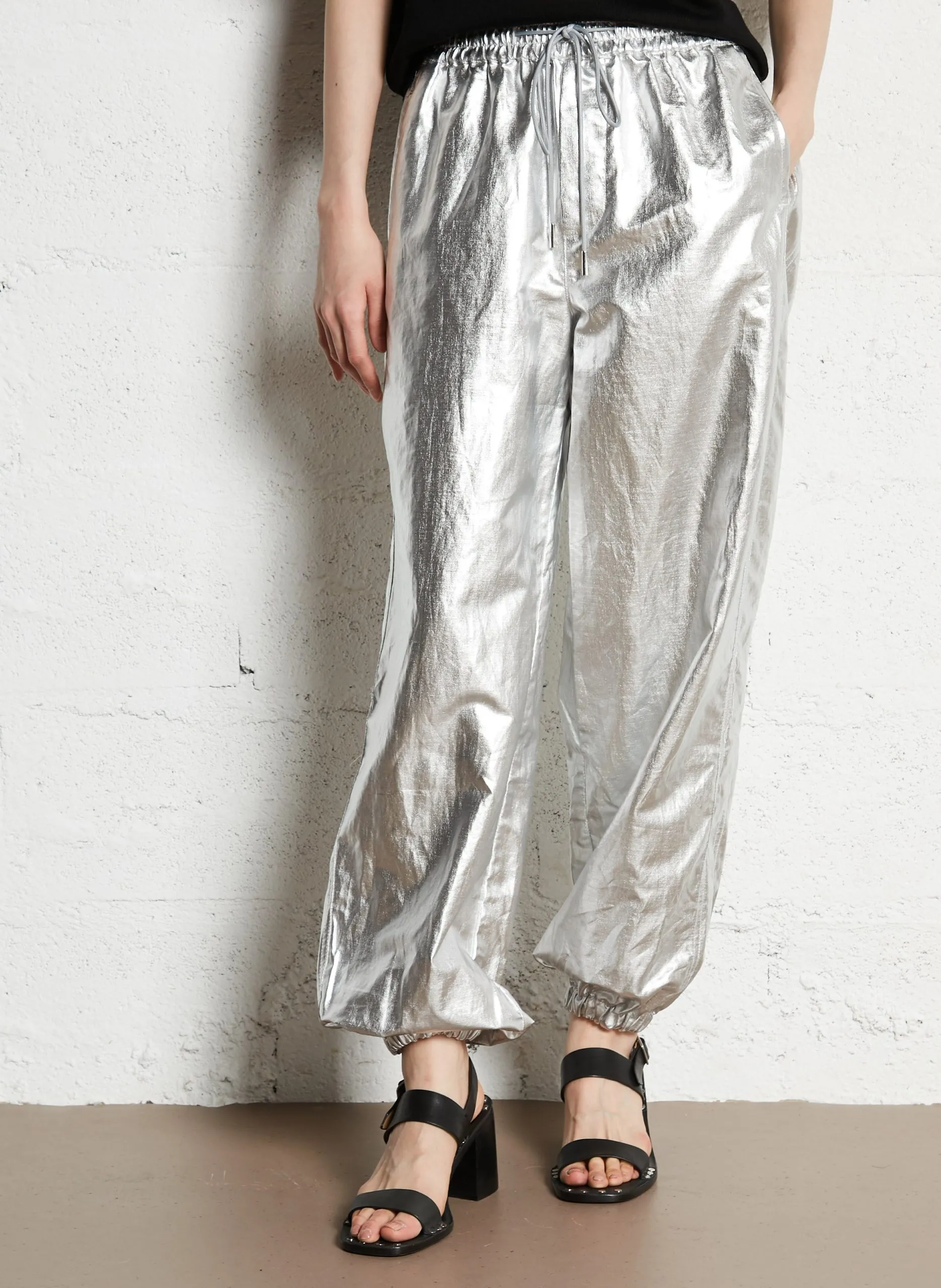 Pantalon métallisé ample Argent PANSY