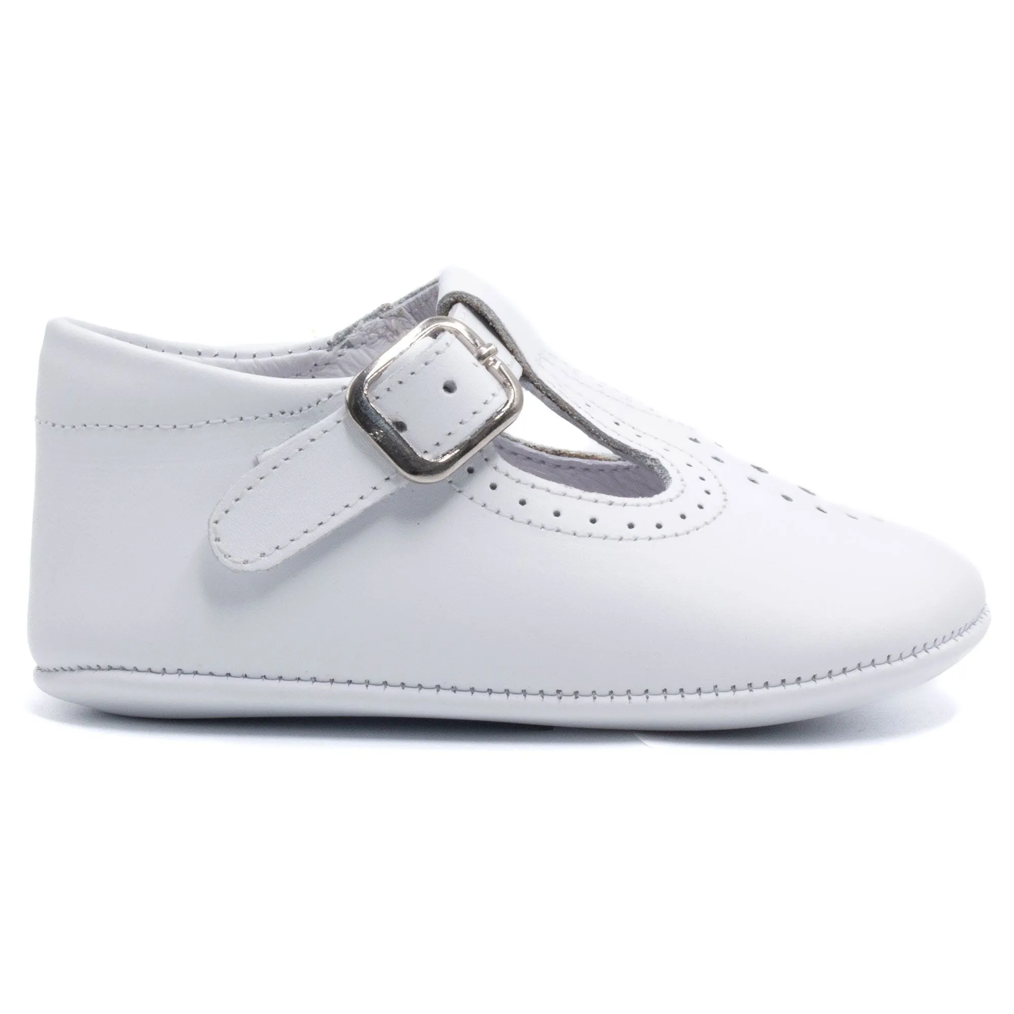 Chausson cuir souple Blanc BONI ANDREW