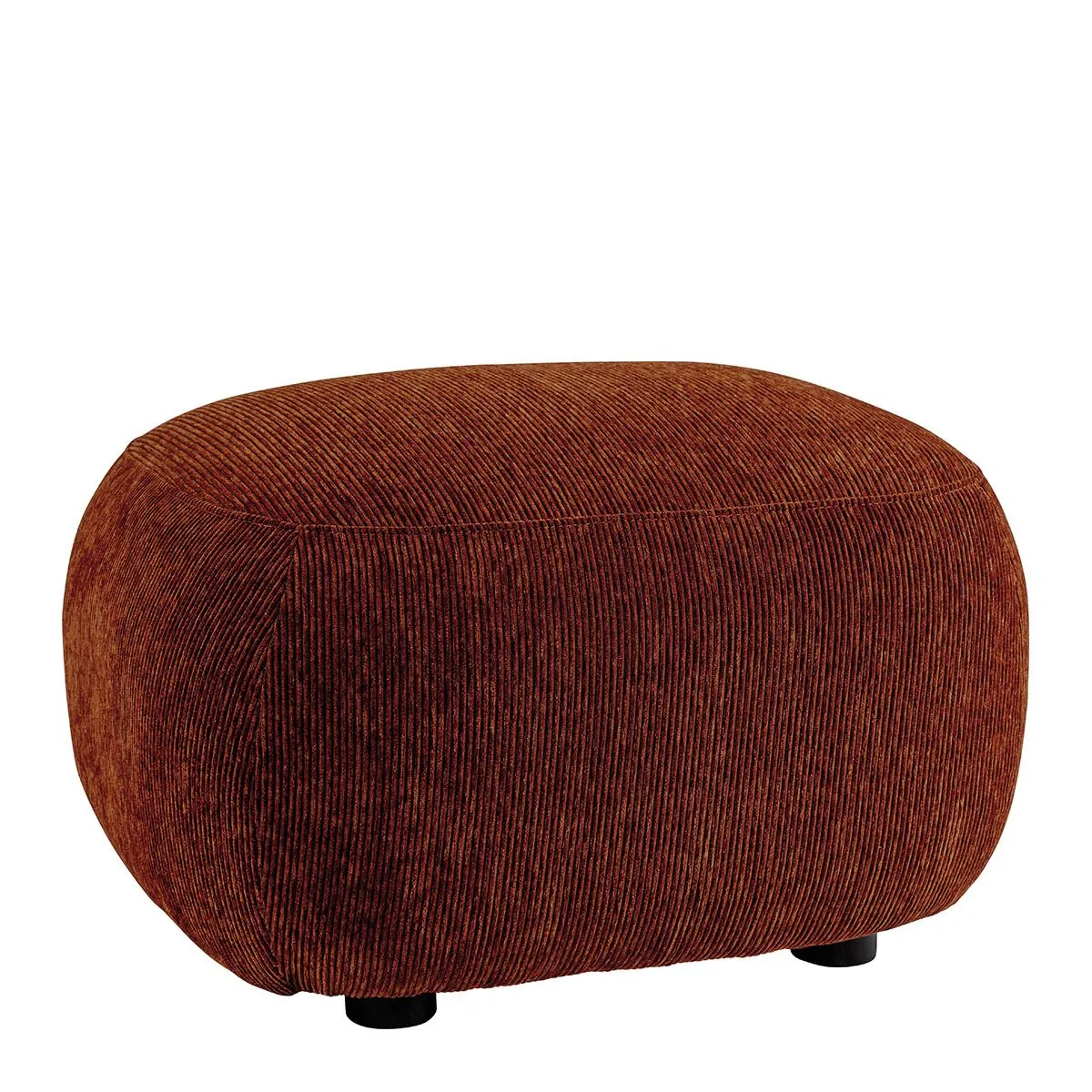 Pouf en velours côtelé Rouge