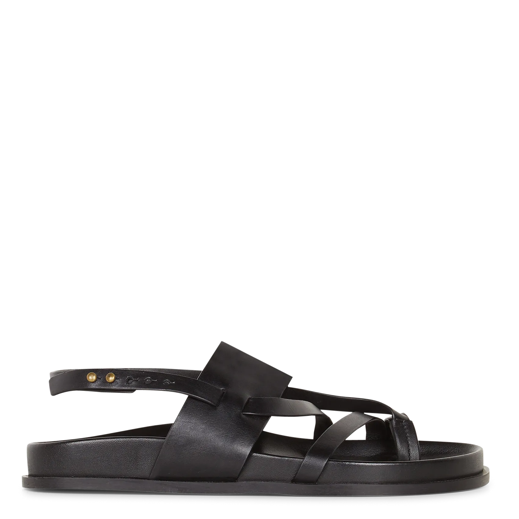 Sandales plates en cuir Noir CAPEL