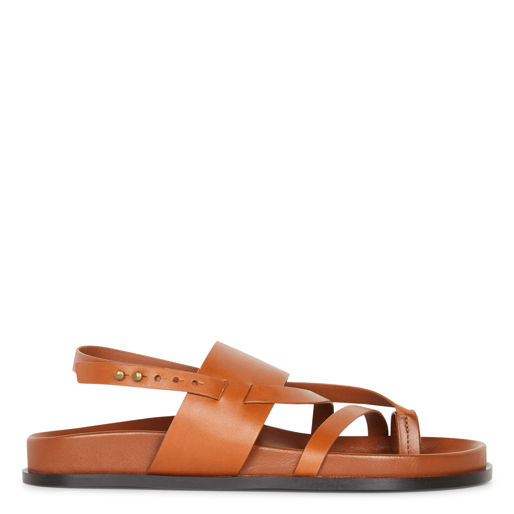 Sandales plates en cuir Marron CAPEL