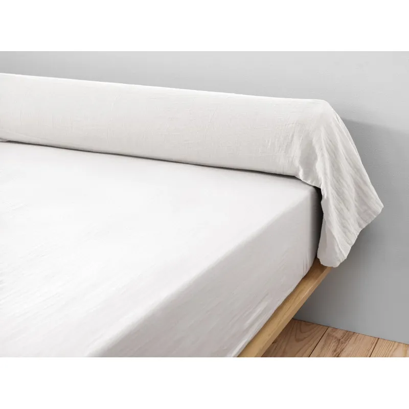 Taie de traversin coton pur Blanc