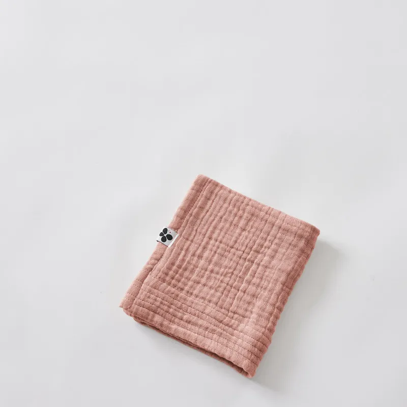 Serviette invité 30 x 50 cm gaze de coton unie gaïa Rose