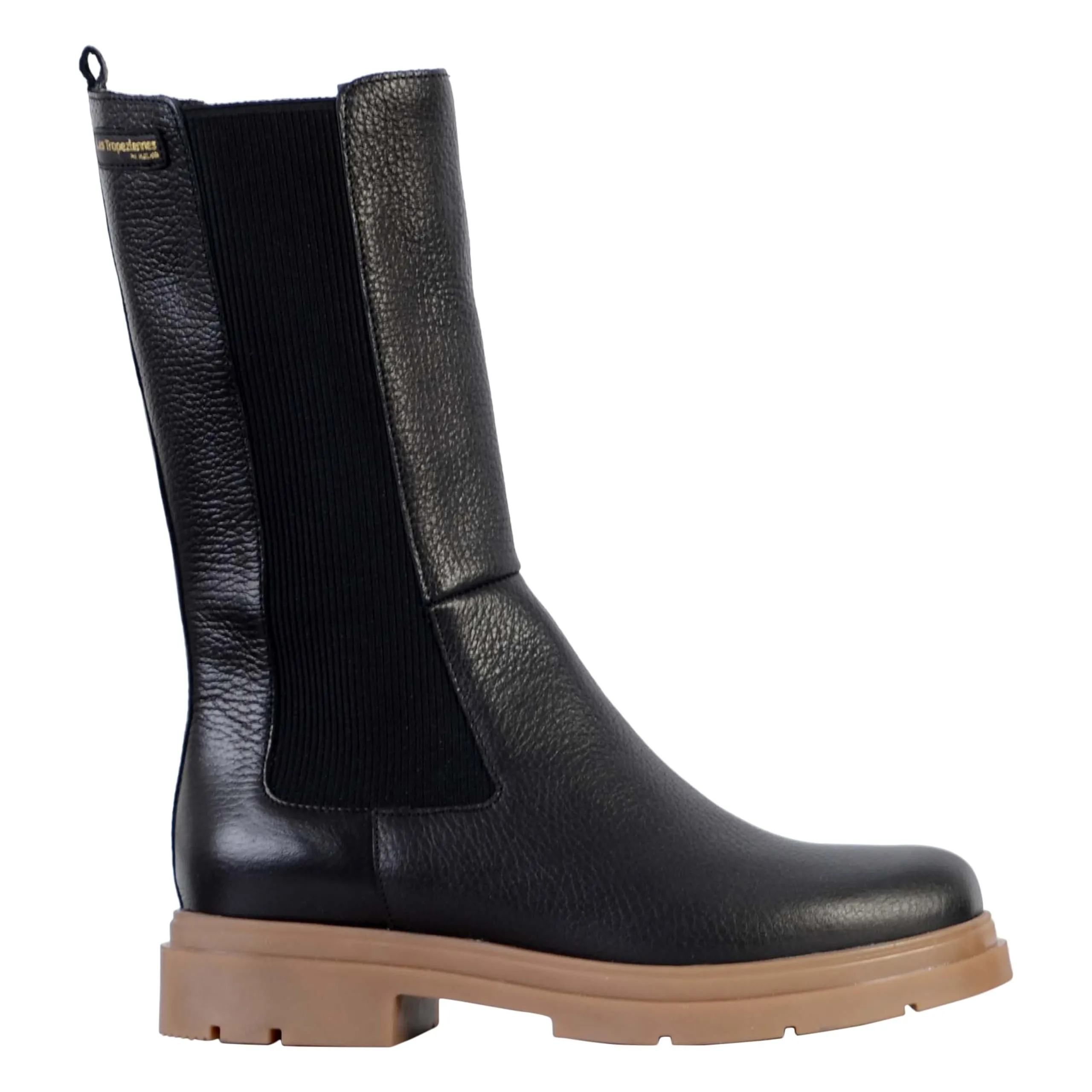 Bottine cuir saddie Marron