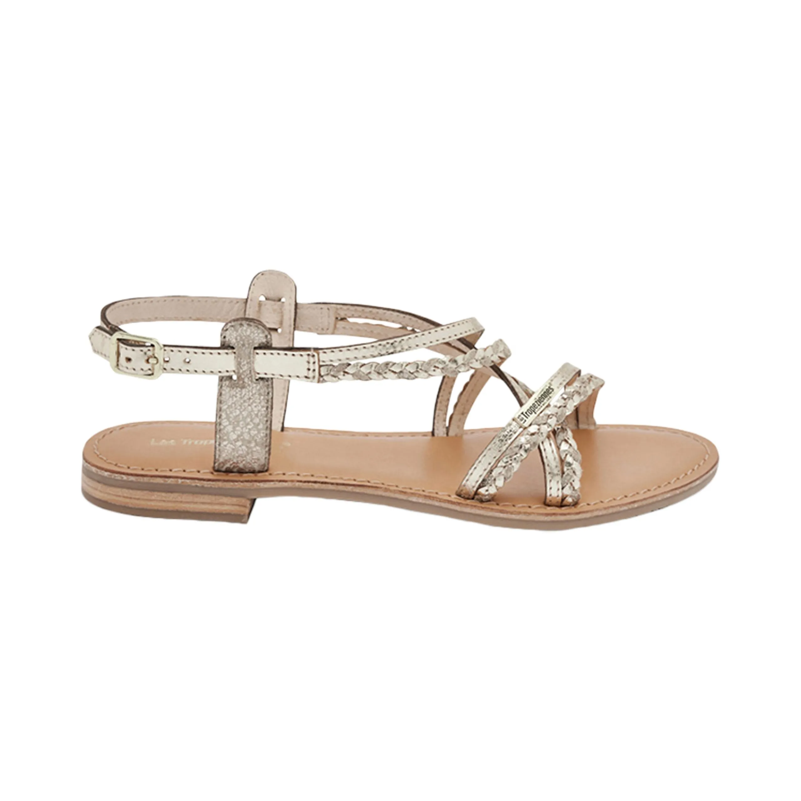 Sandales cuir par m.belarbi homongo Doré