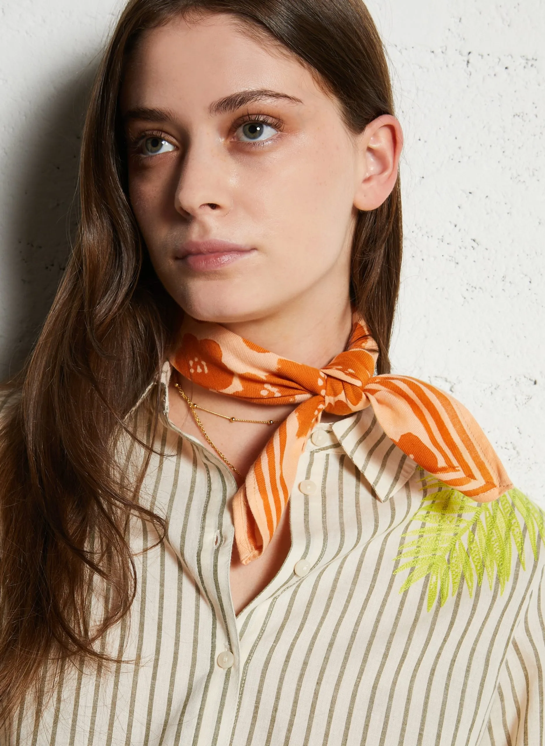 Foulard carré à motifs Orange MANIKA