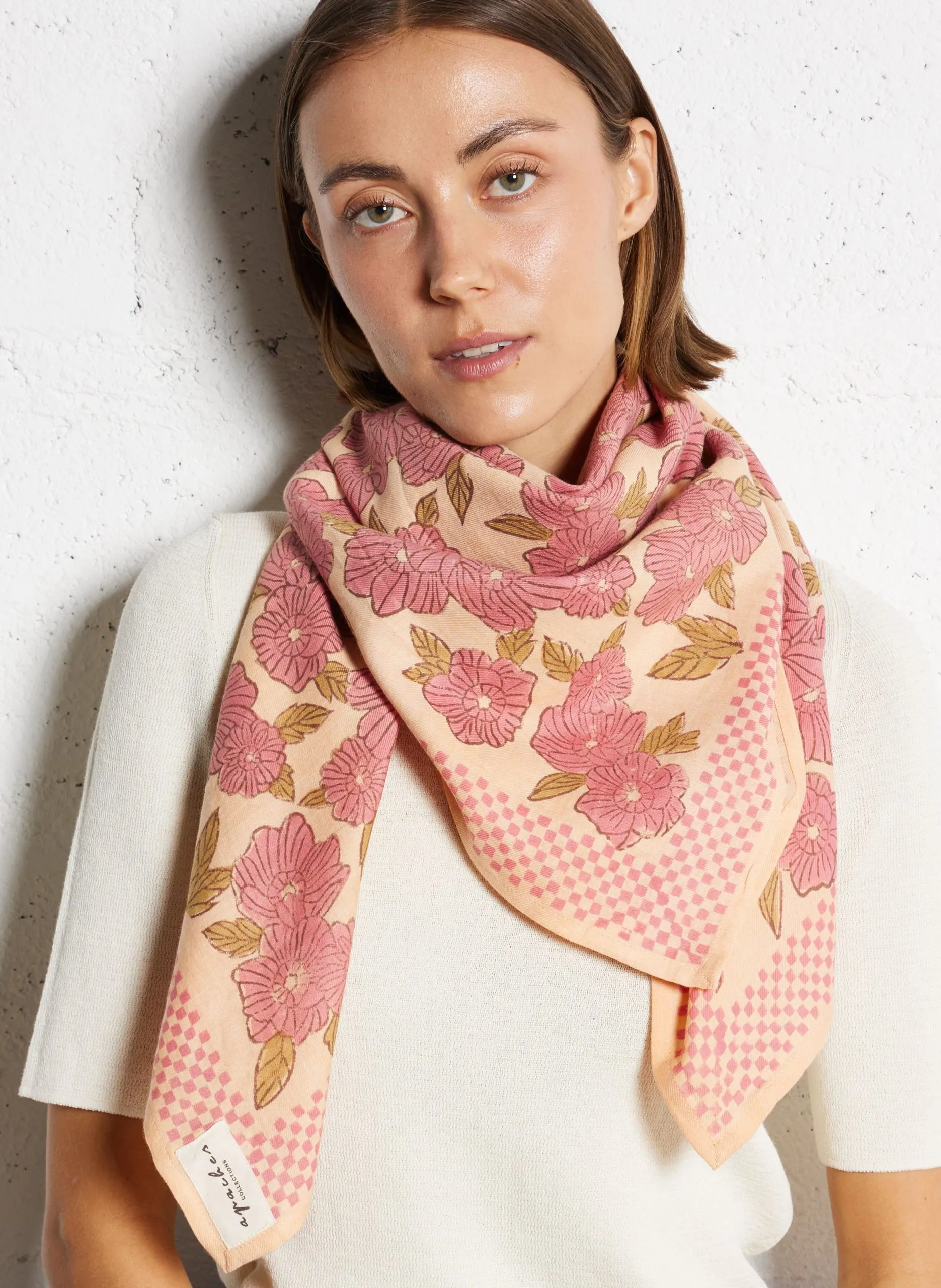 Foulard en coton Beige LATIKA