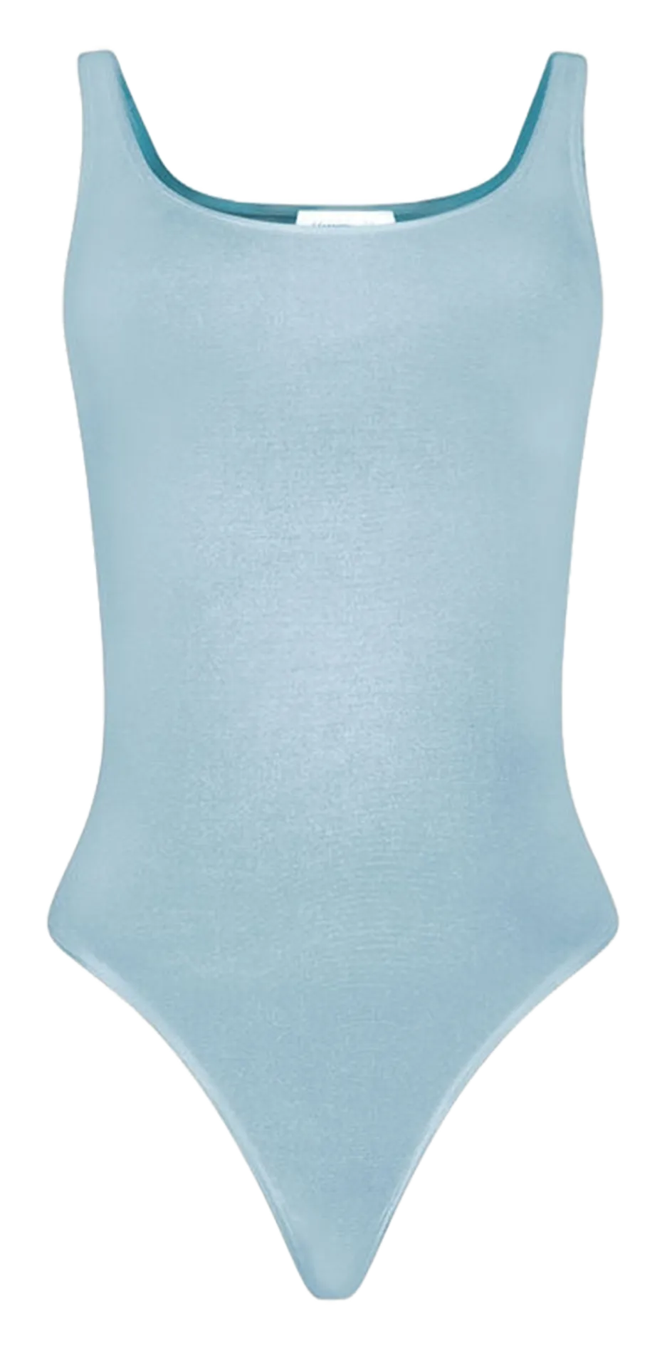 Body col rond en coton mélangé Bleu