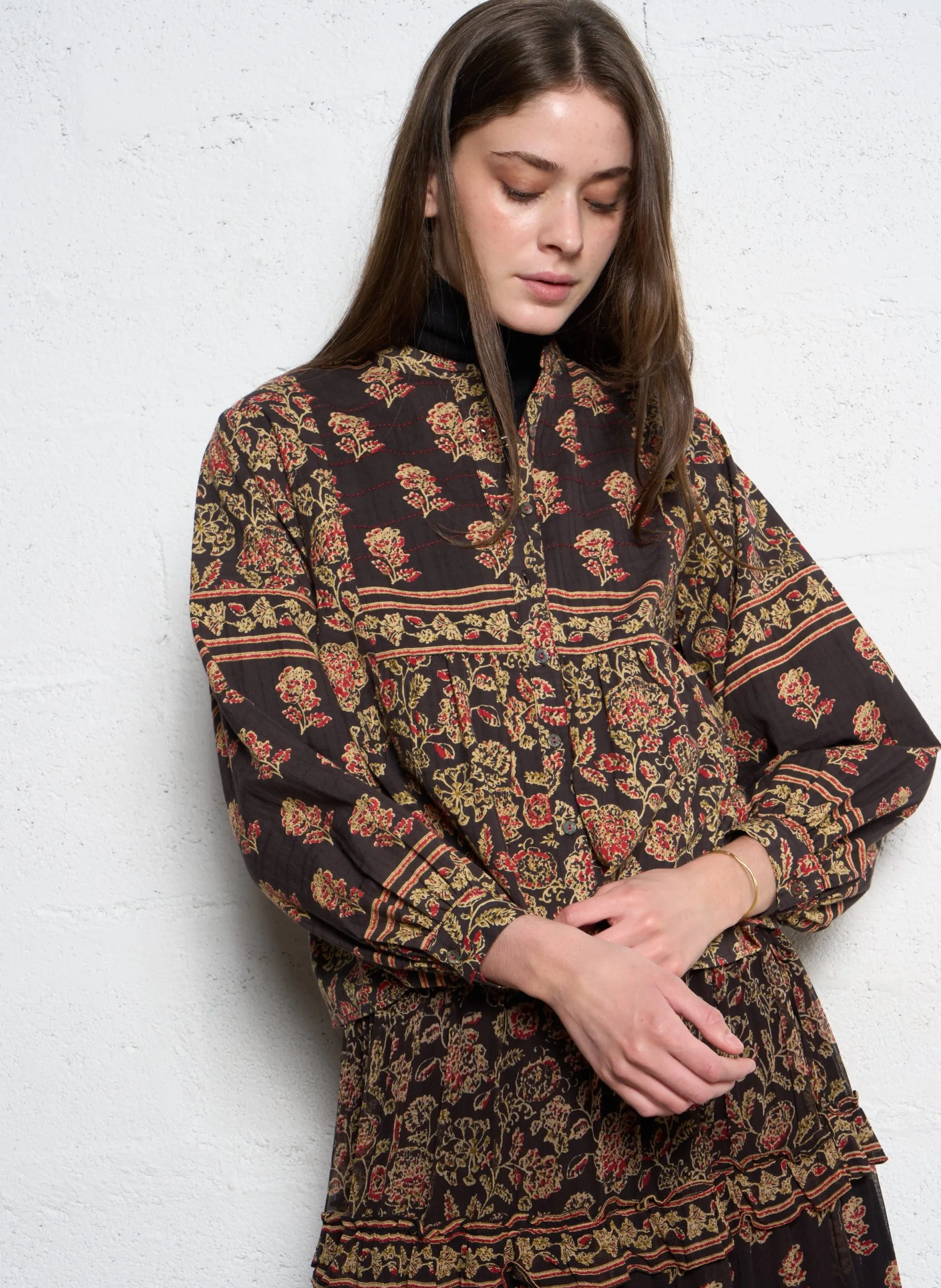 Blouse évasée boutonnée à motifs Multicolore ARTEMISIA PRUDENTIA