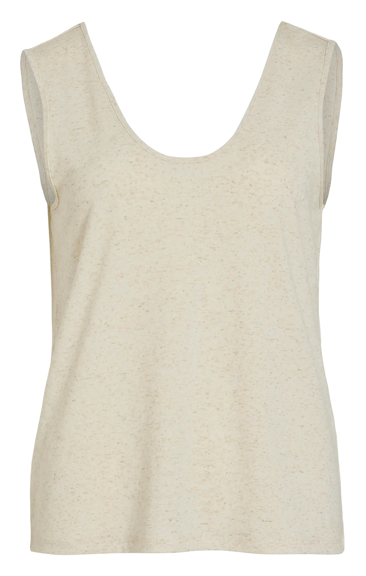 Débardeur droit col rond chiné Beige