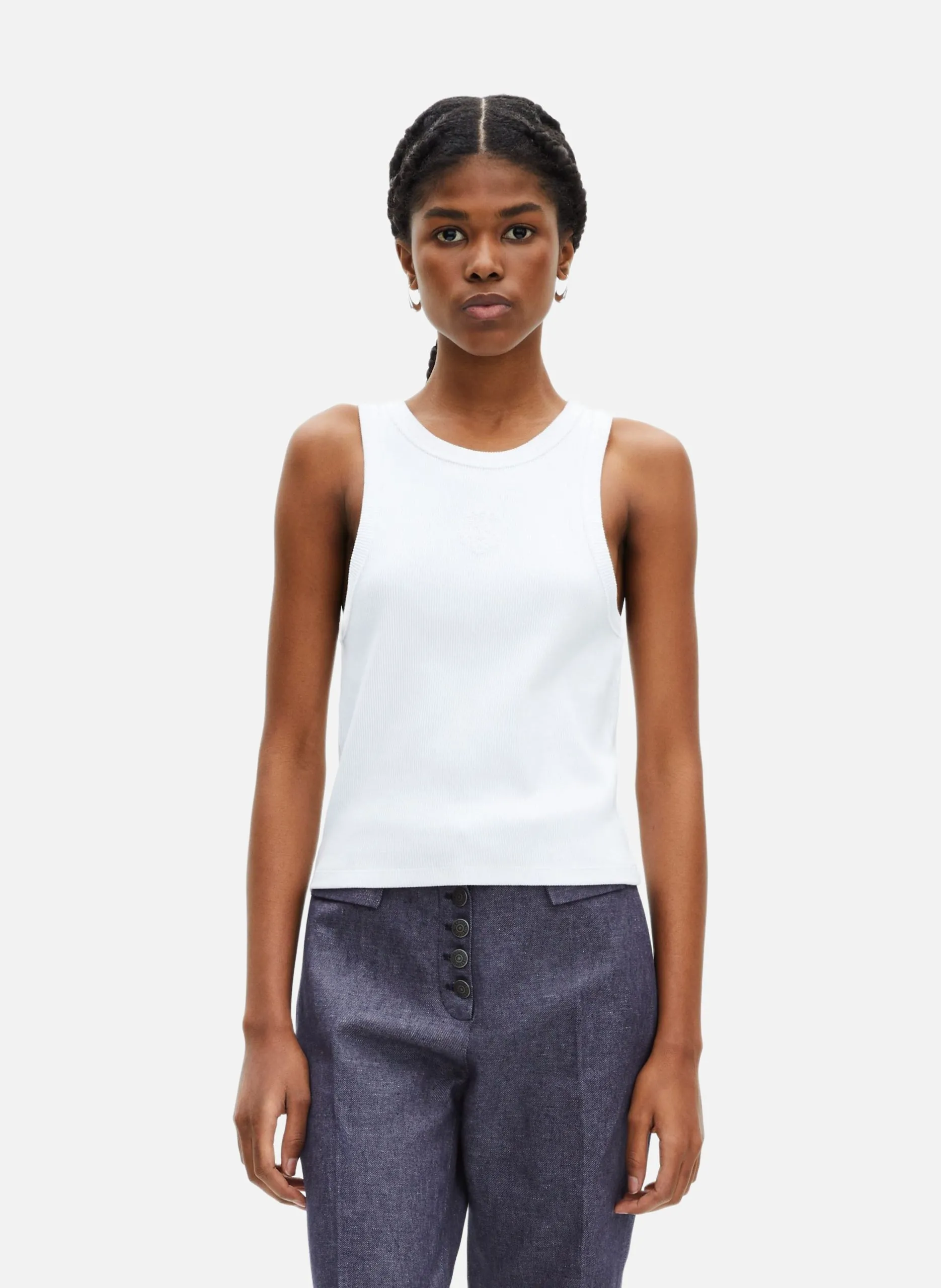 Débardeur avec blason Blanc