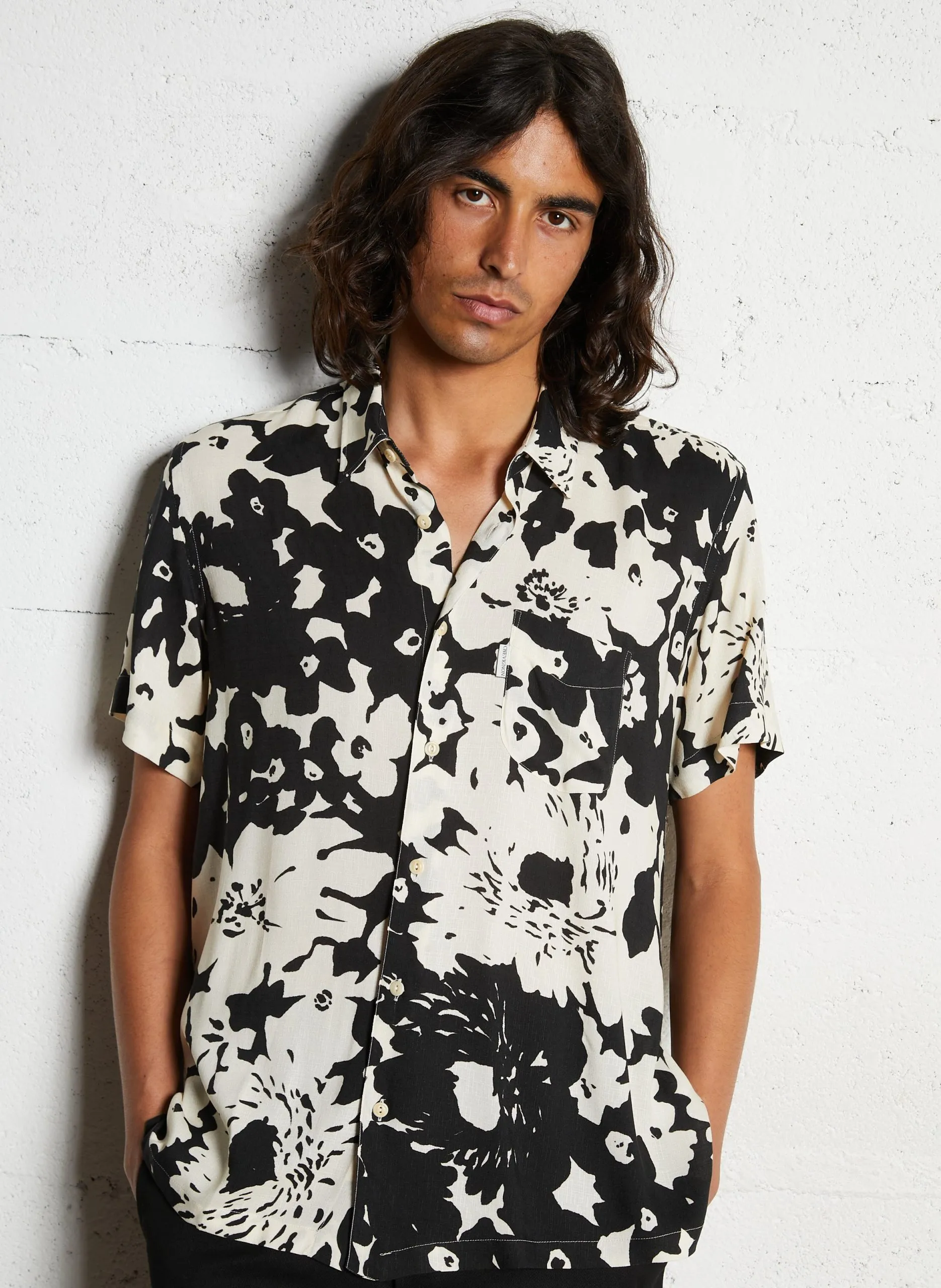 Chemise fluide manches courtes imprimée Bleu PHOENIX