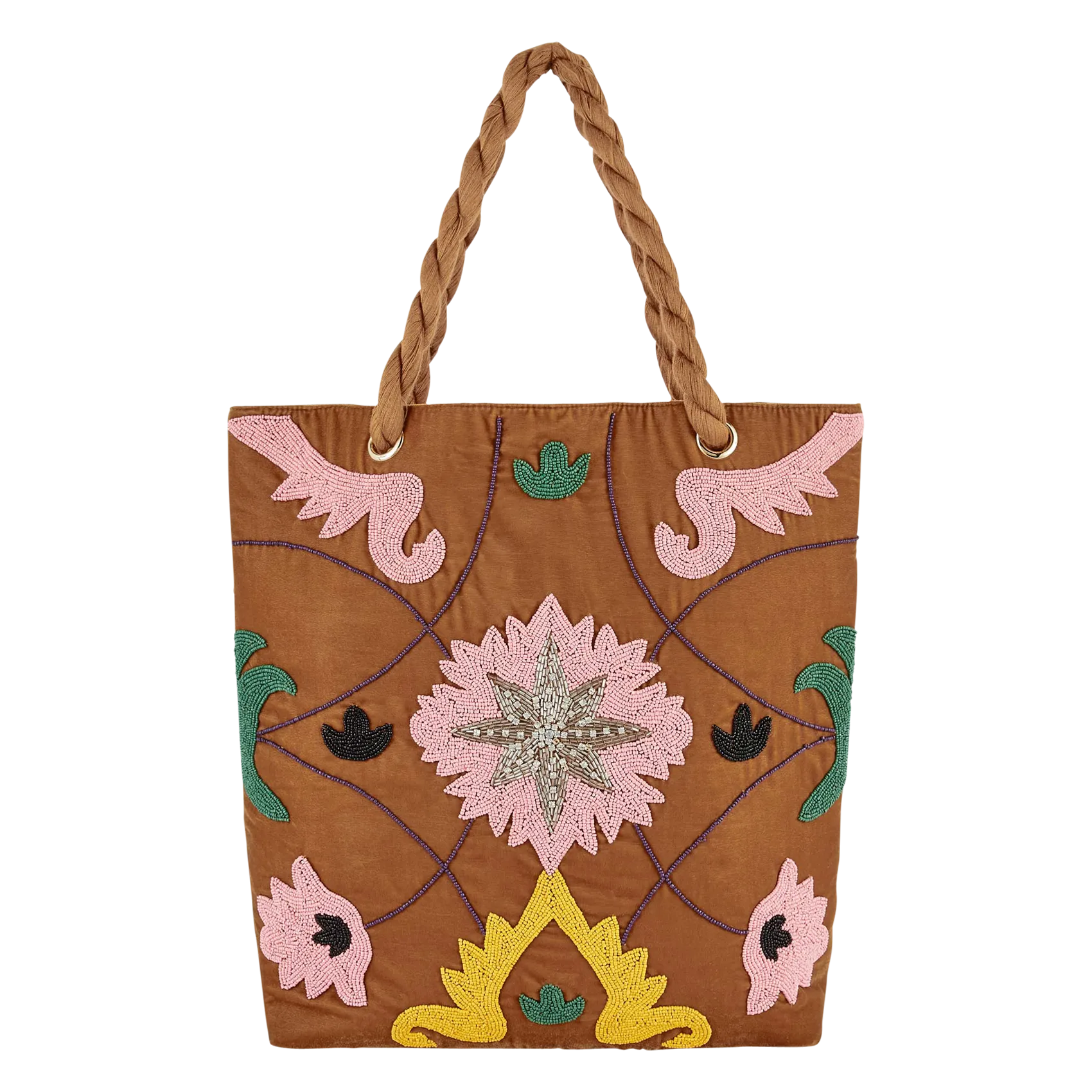 Sac cabas perlé Marron TAMPICO