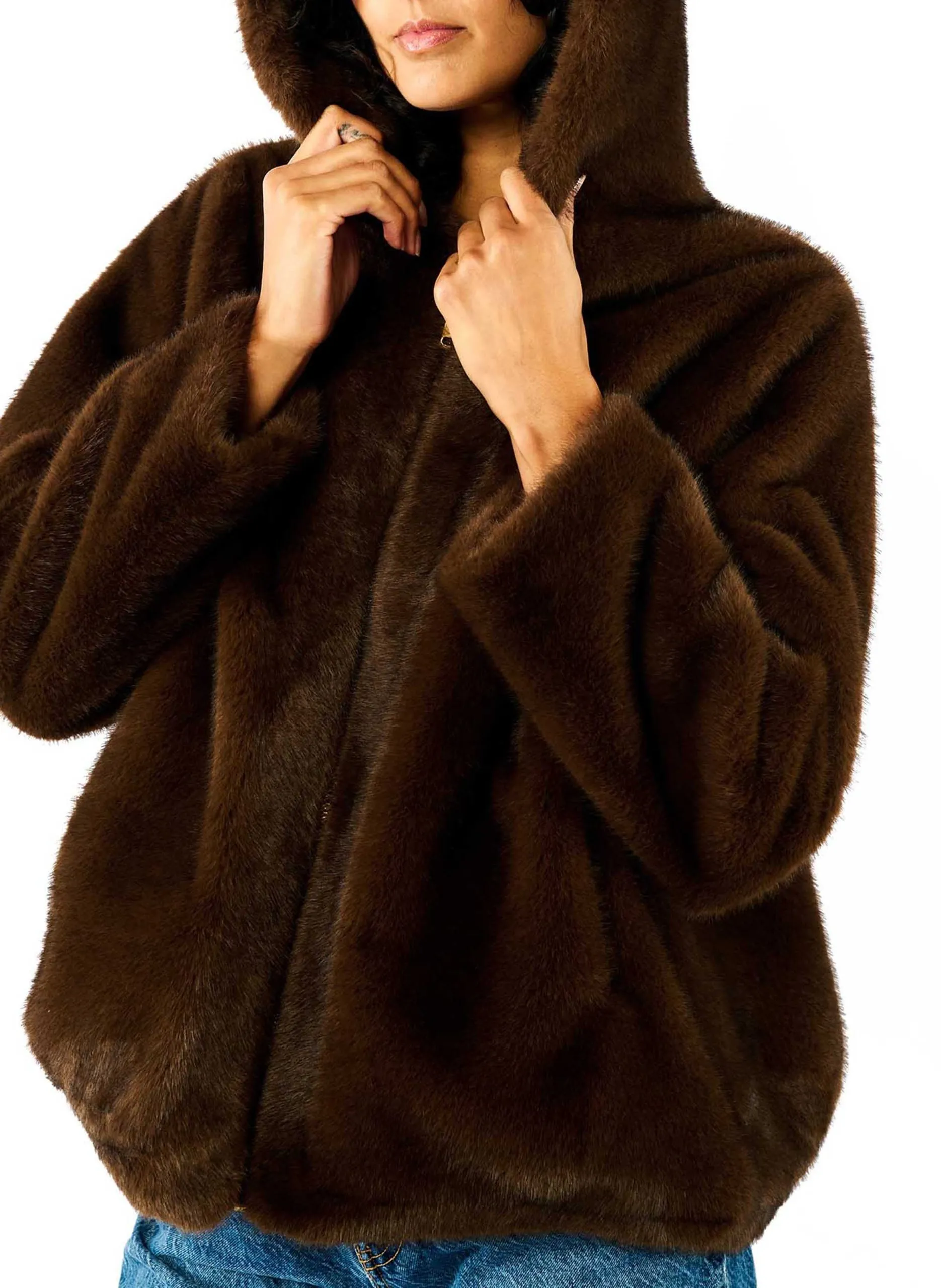 Veste à capuche oversize Marron HEDWIGE