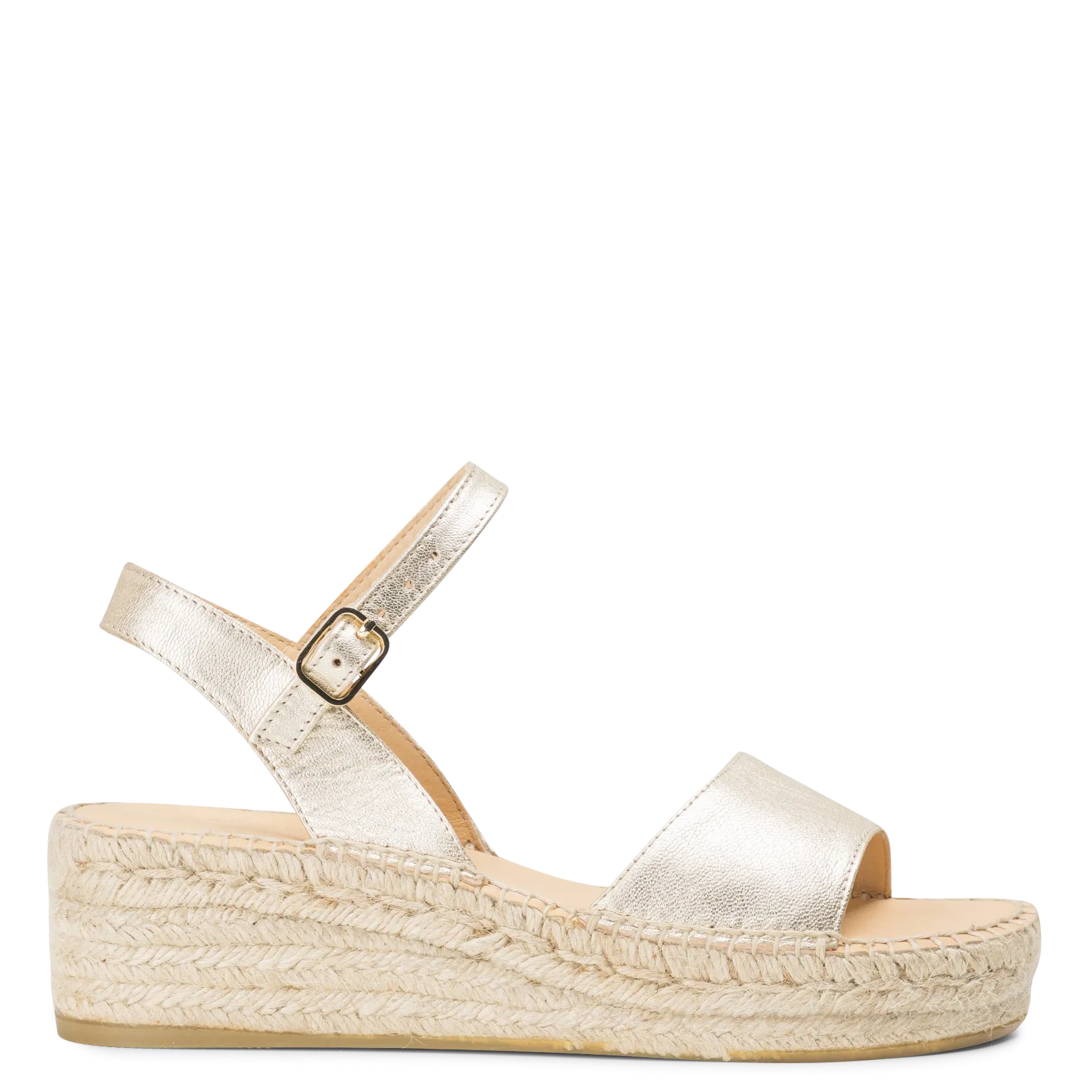 Sandales compensées en cuir Doré IVANKA