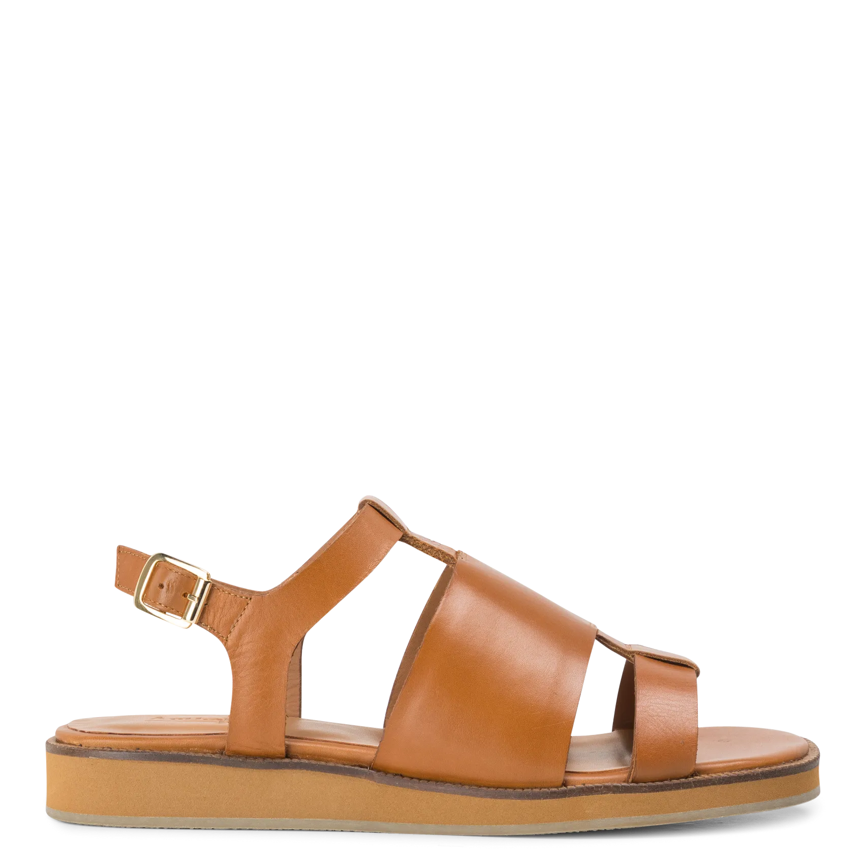 Sandales plates en cuir Beige REANA