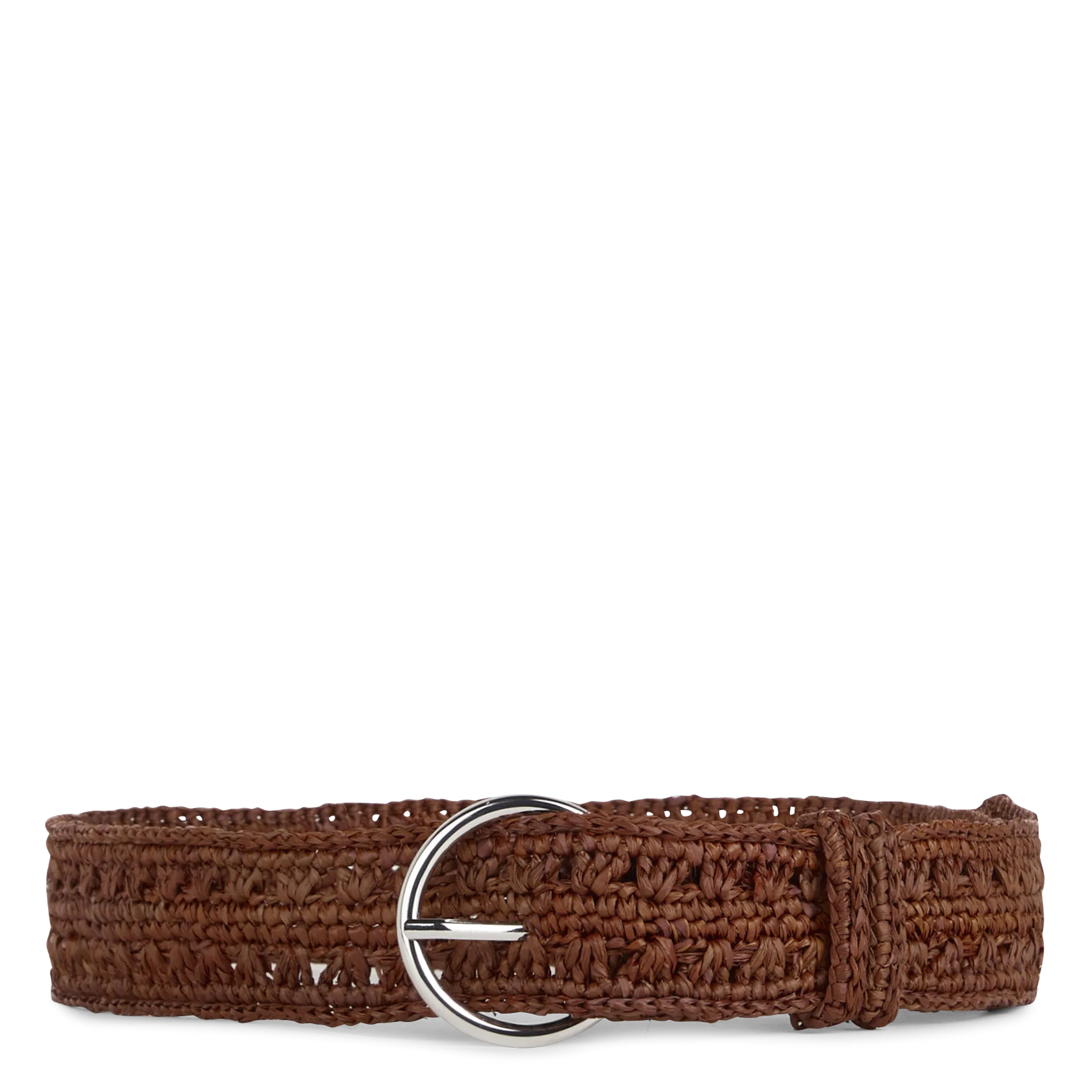 Ceinture tressée en raphia Marron