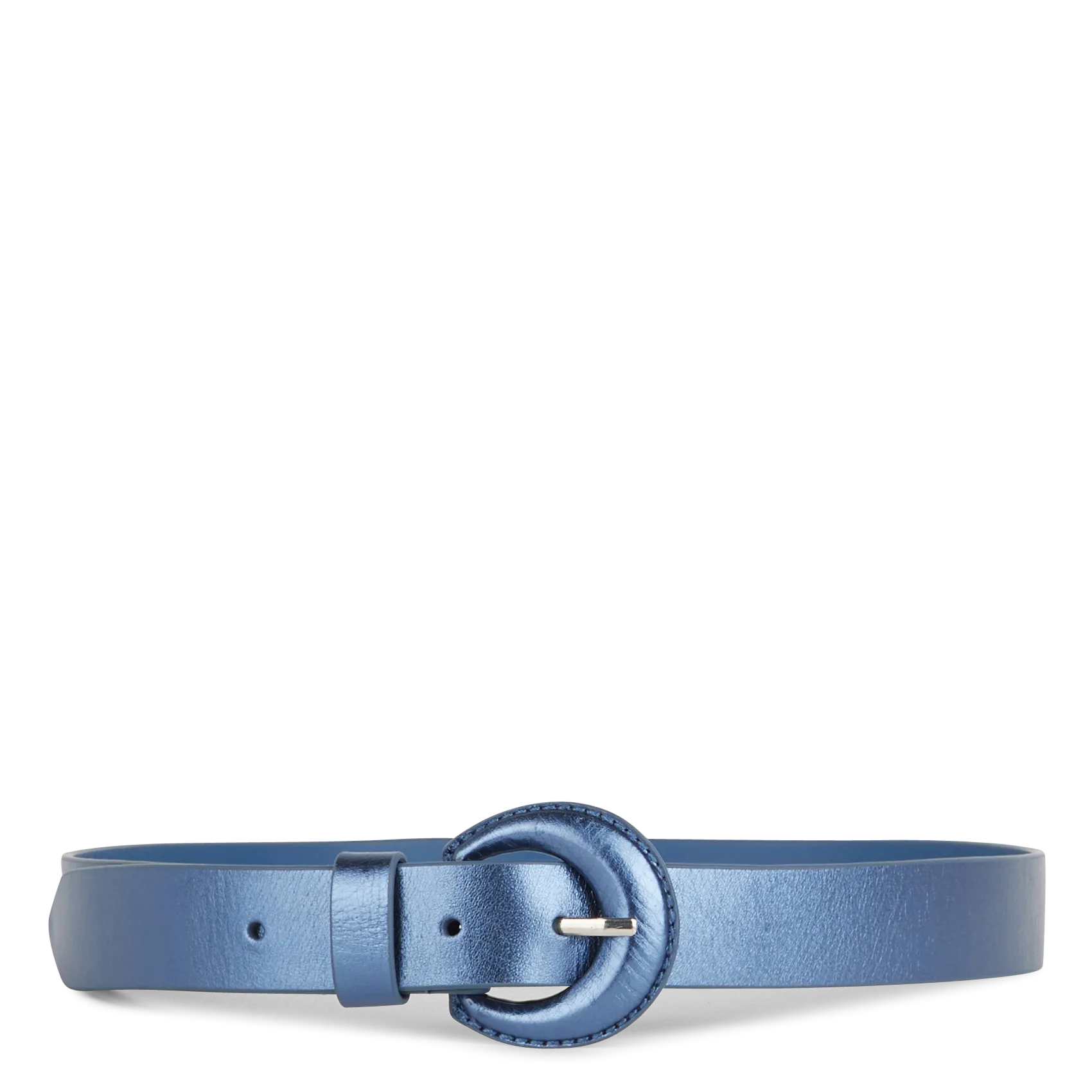 Ceinture en cuir métallisé Bleu ANDREW