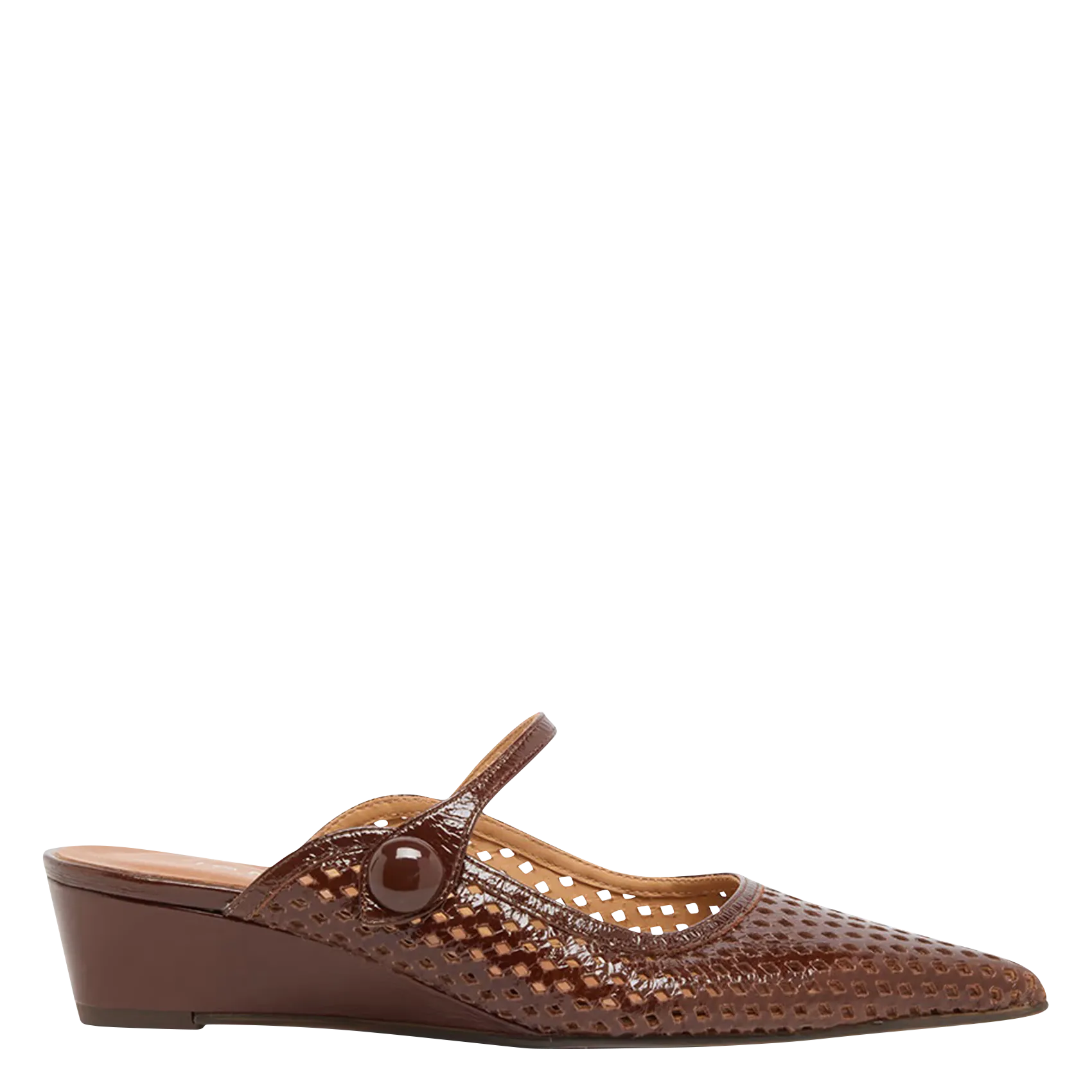 Mules pointues à talons compensés Marron DECADE