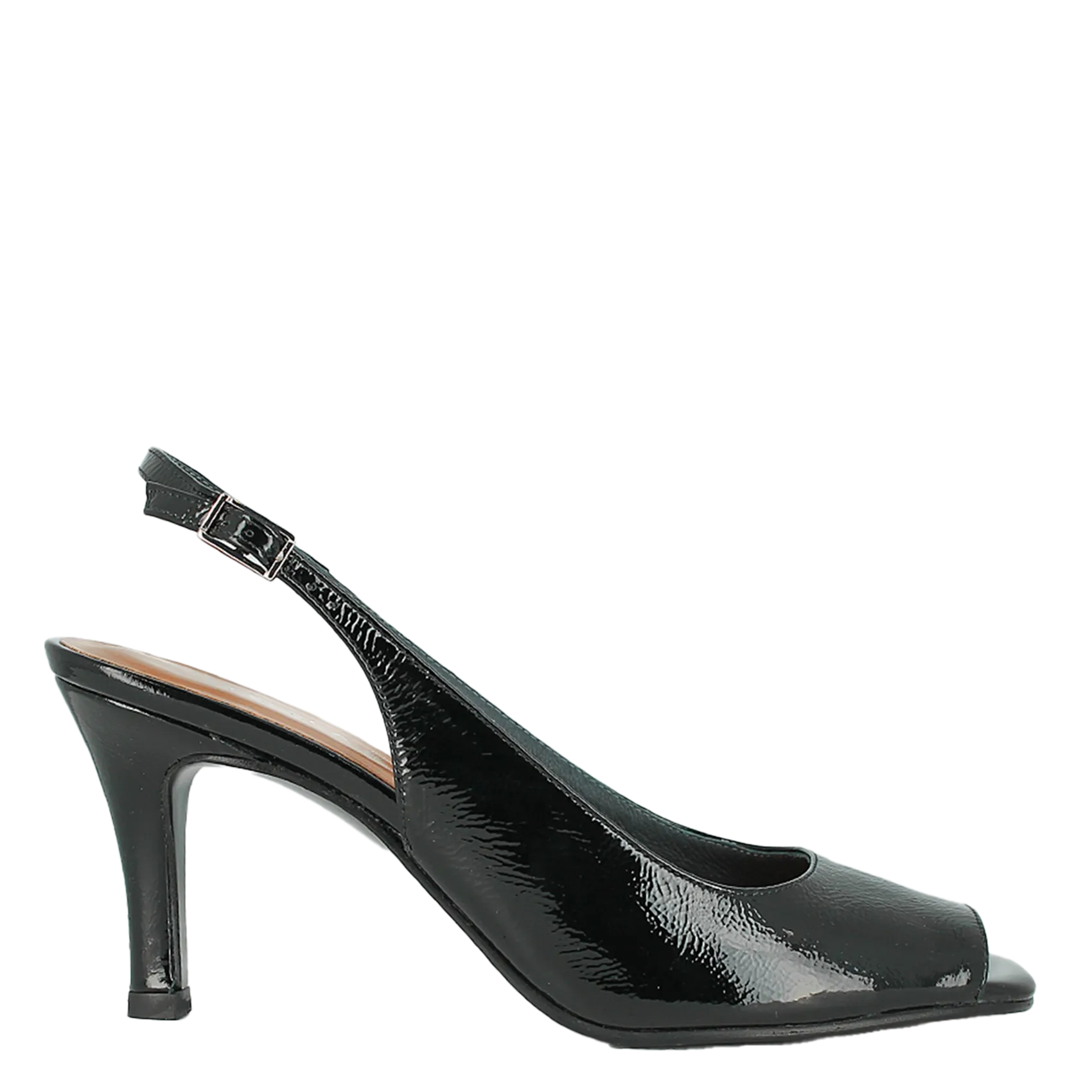 Sandales à talon en cuir vernis Noir DEVOTION