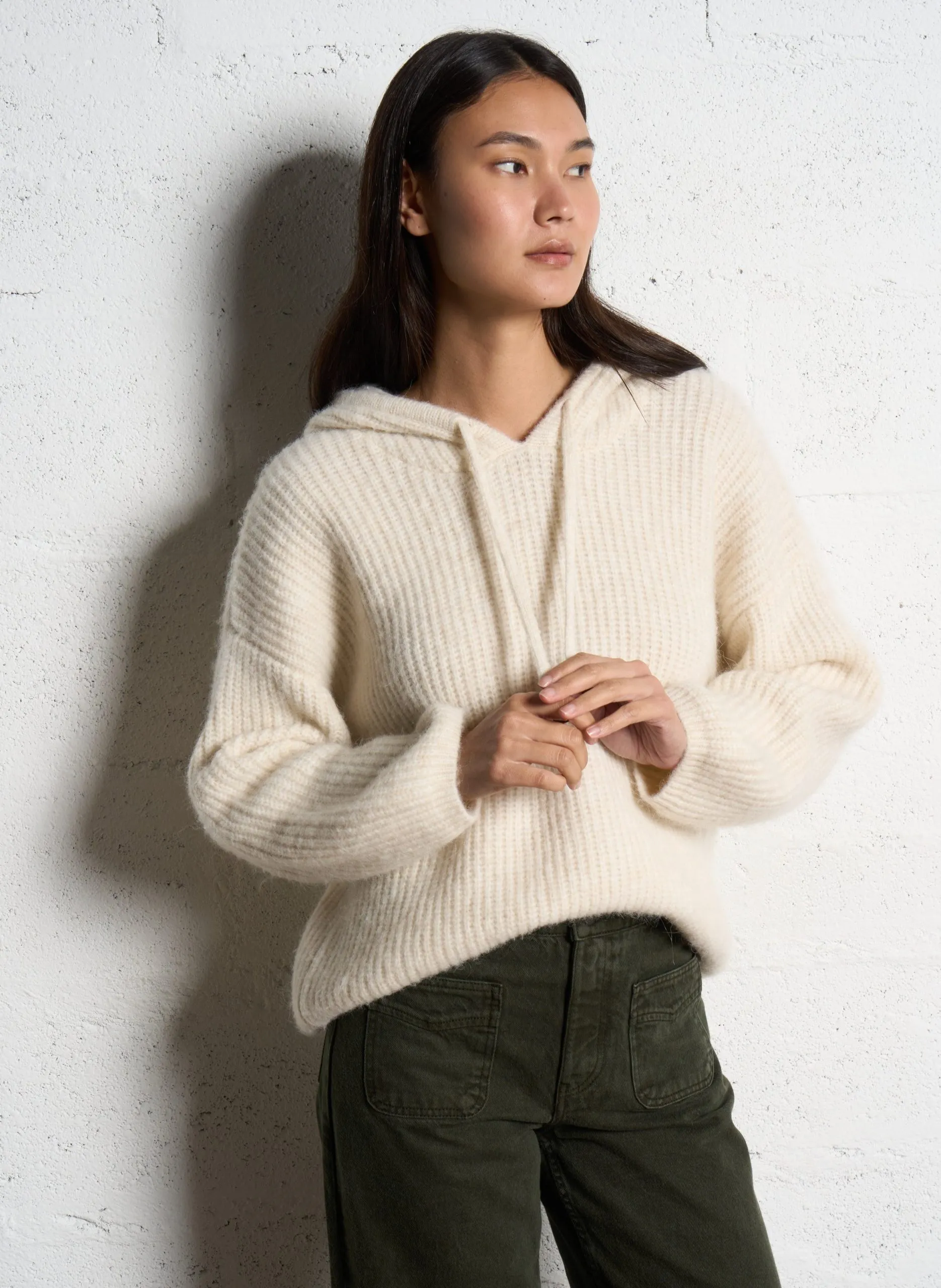Pull oversize en maille Blanc TWILL