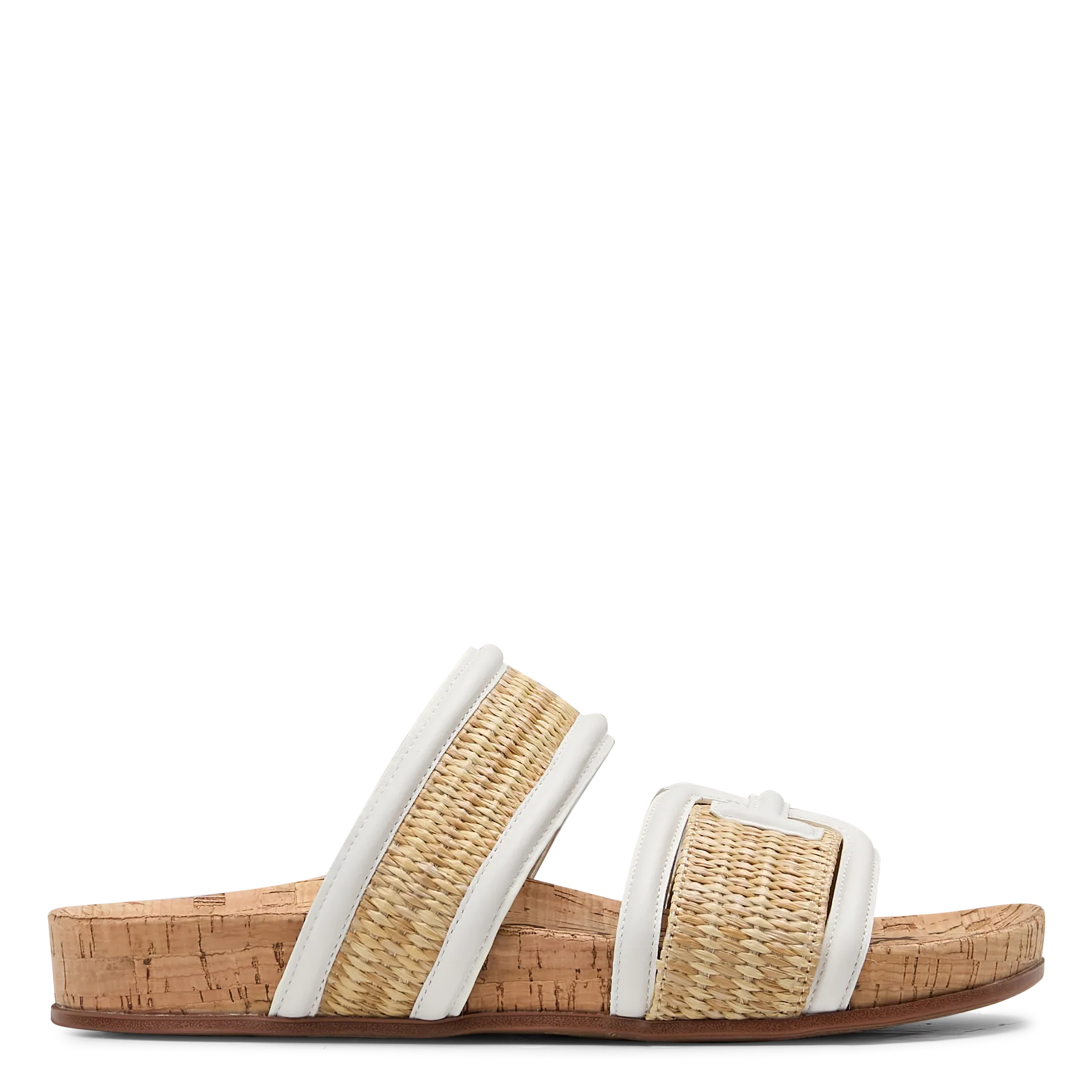 Sandale plates en raphia mélangé Multicolore ROWAN