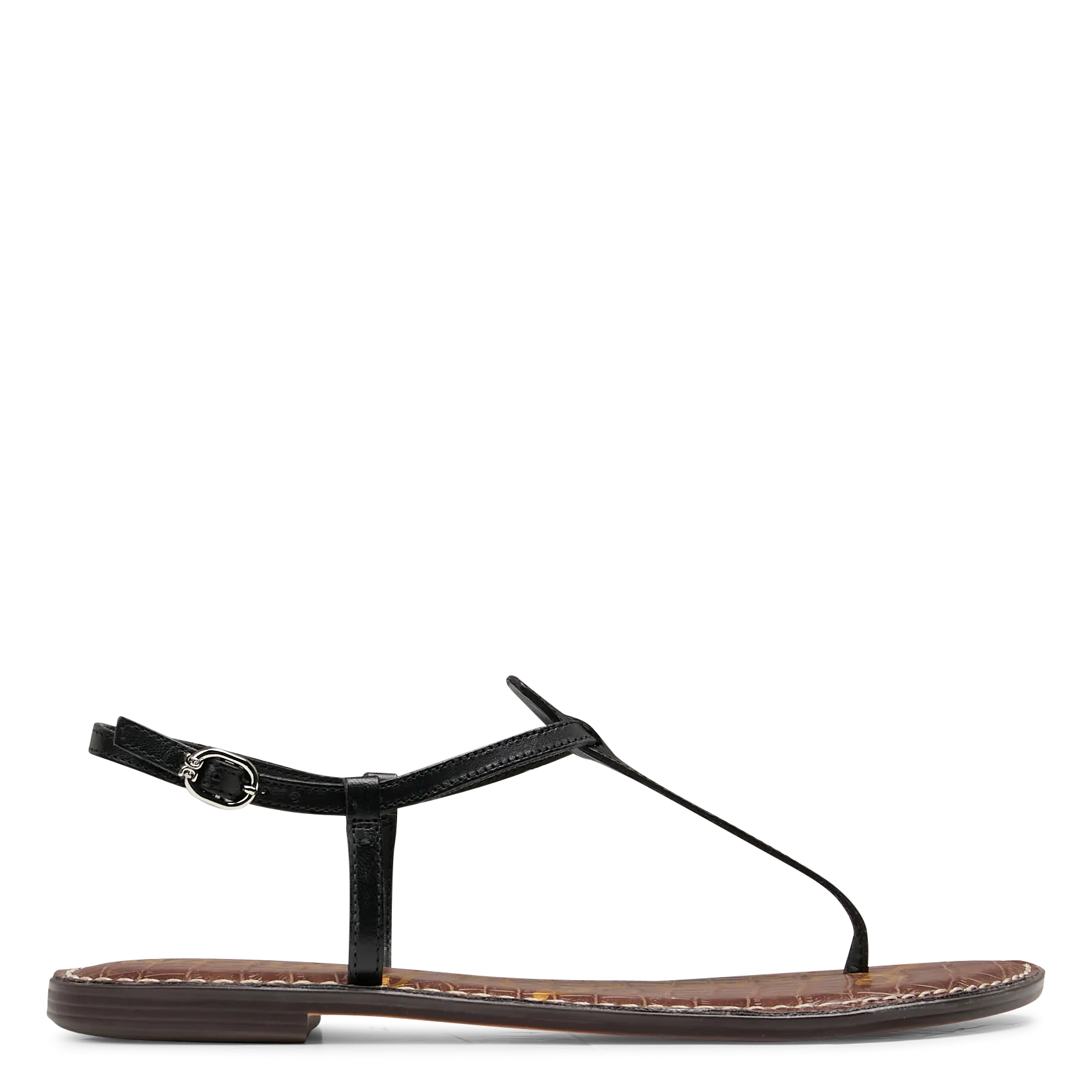 Sandales plates en cuir Noir GIGI