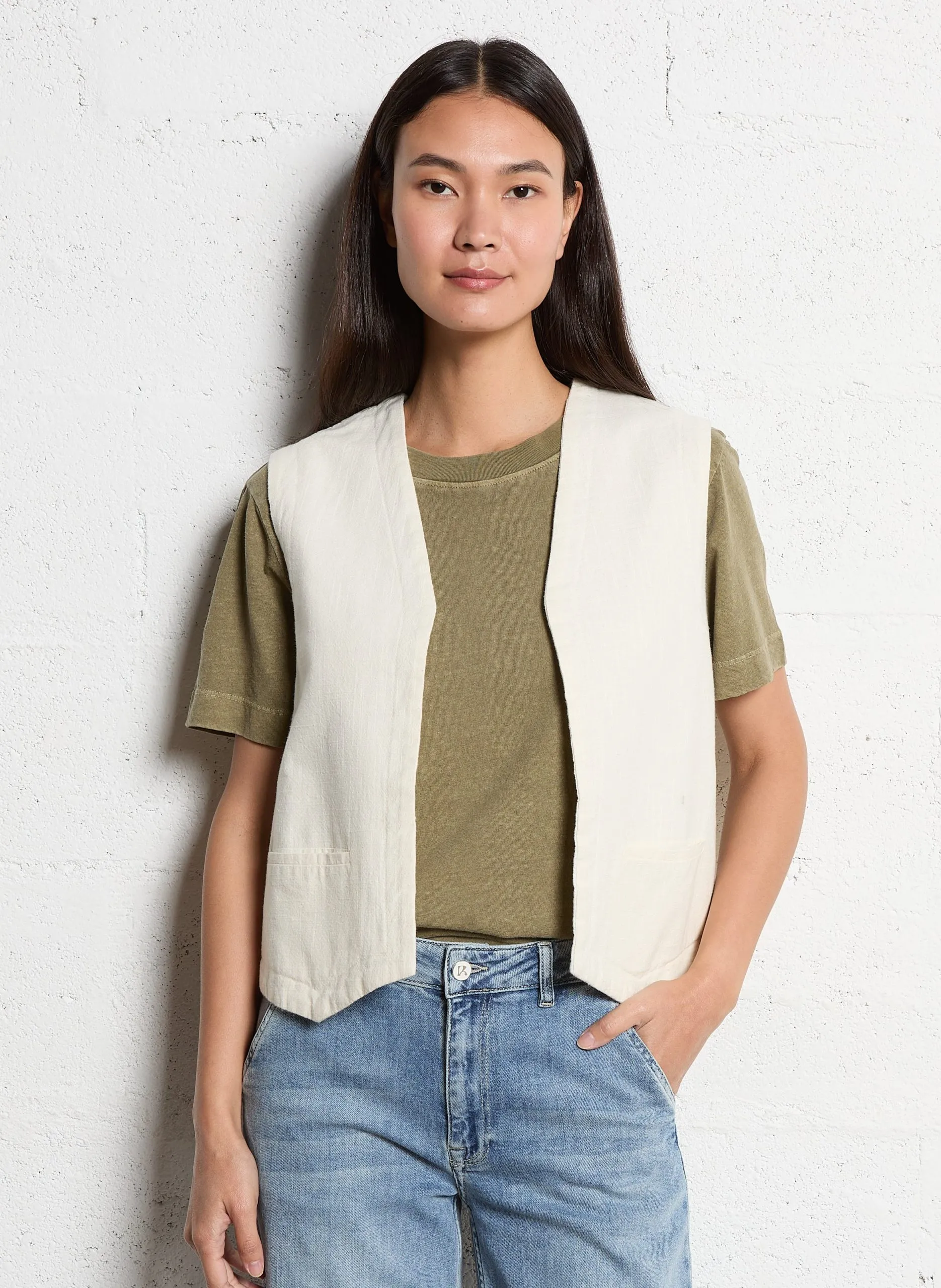 Veste courte sans manches Blanc CHELBY