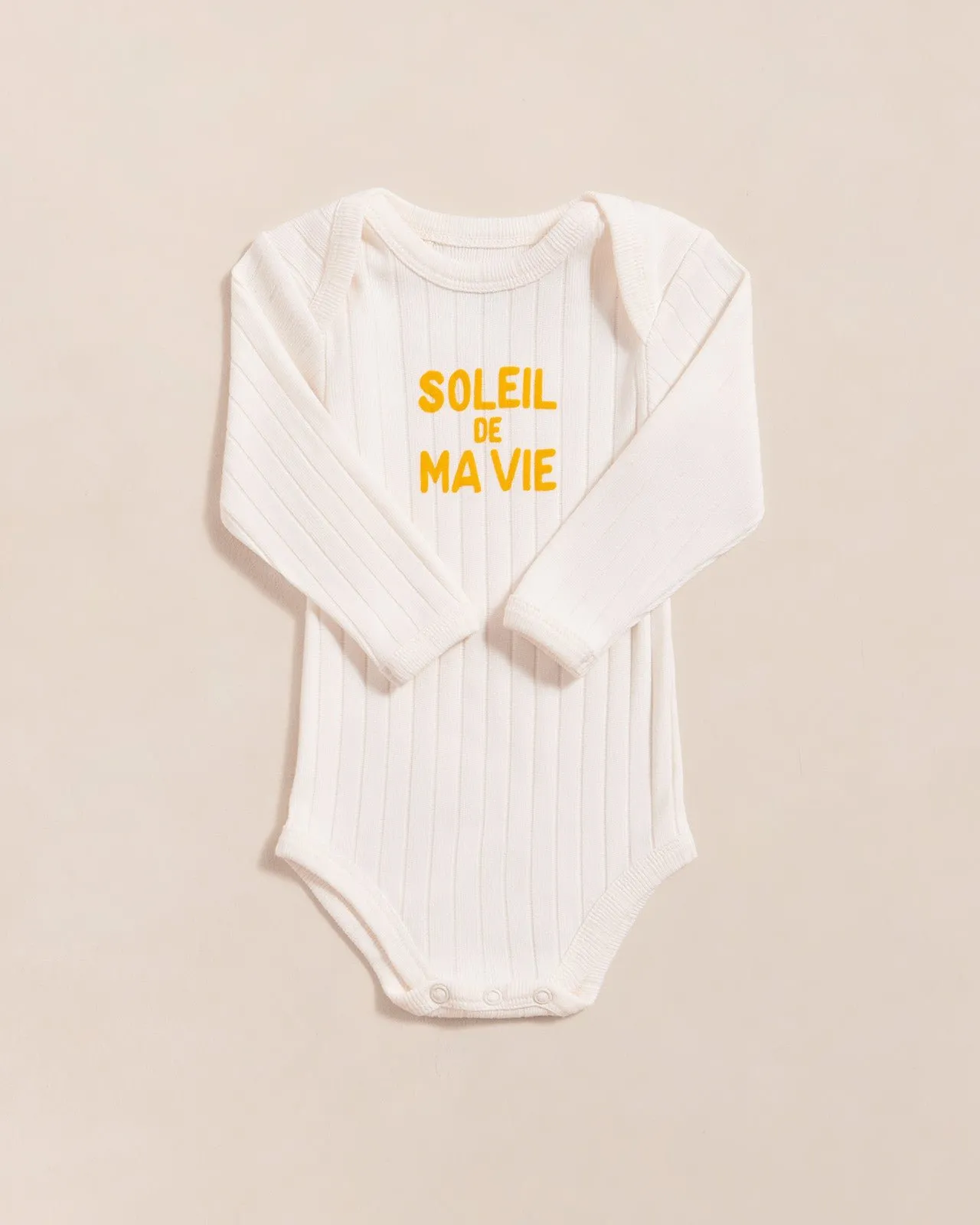 Le body soleil de ma vie en coton bio Blanc