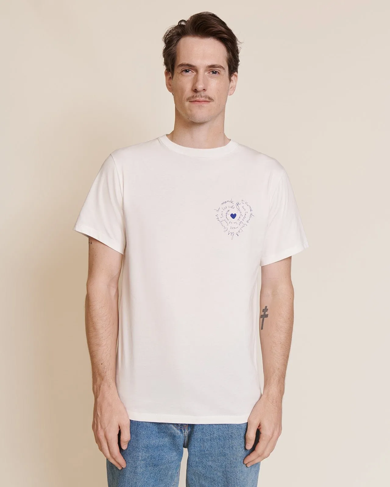 Le t-shirt je t'aime en coton bio Blanc