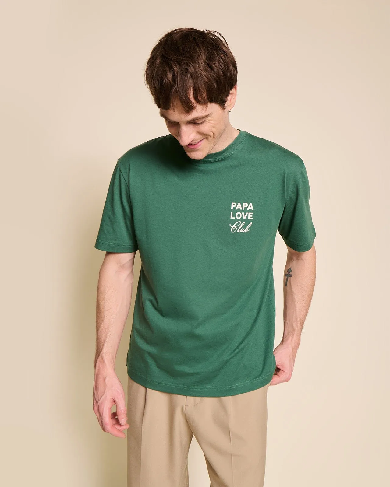 Le t-shirt papa love club en coton bio Vert