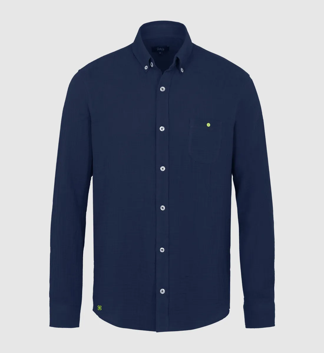 Chemise en gaze de coton Bleu